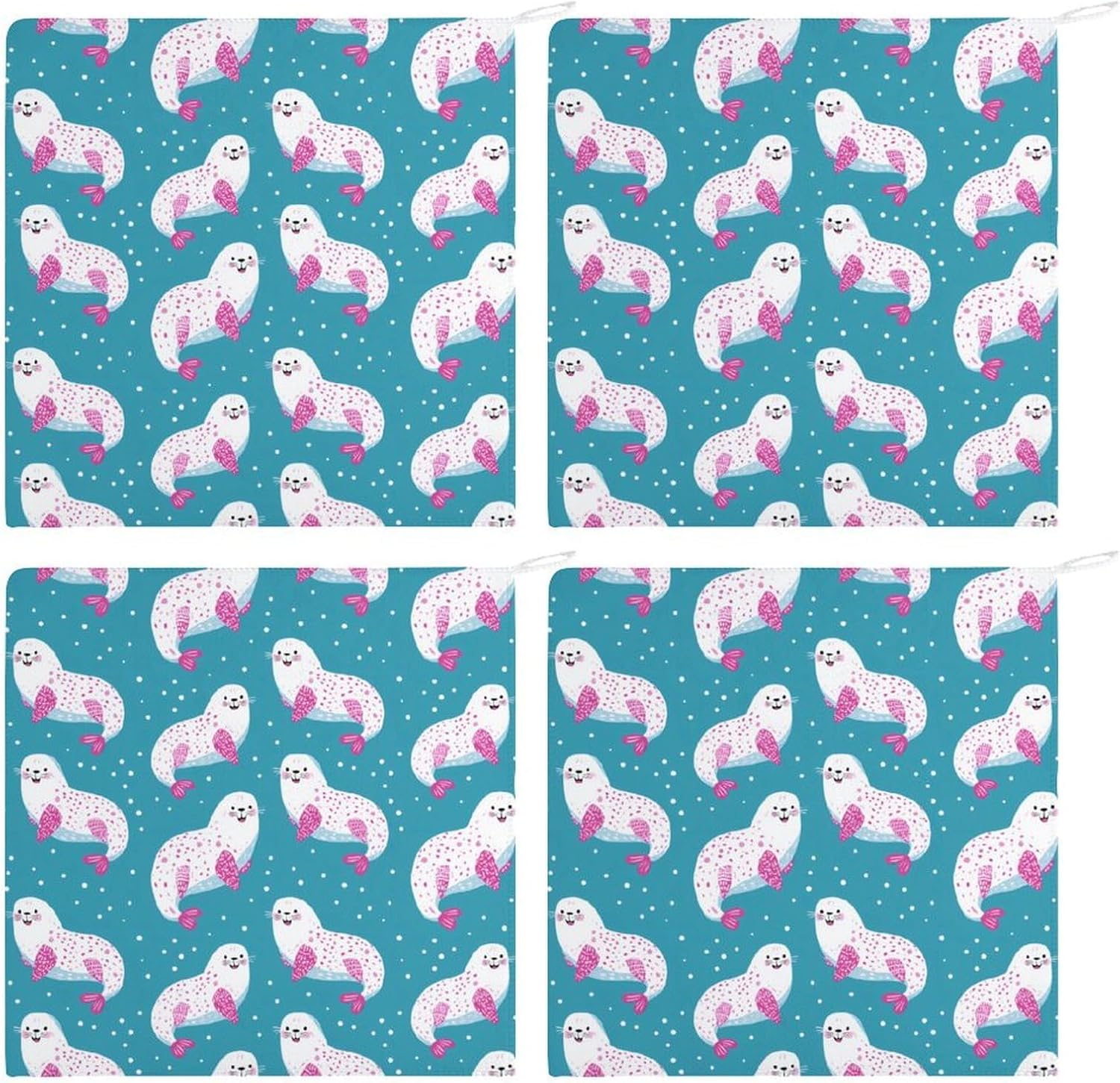 Cartoon Cute Seal Hand Towels for Bathroom Handkerchief | Absorbent,with Hanging Loop,Kitchen Towels,for Home Hotel,Soft