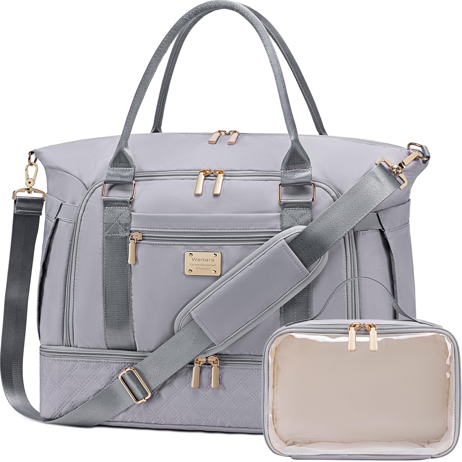 Weitars Gym Duffel Bag - Women's Travel Weekender with Shoes Compartment & Wet Pocket - Large Carry On