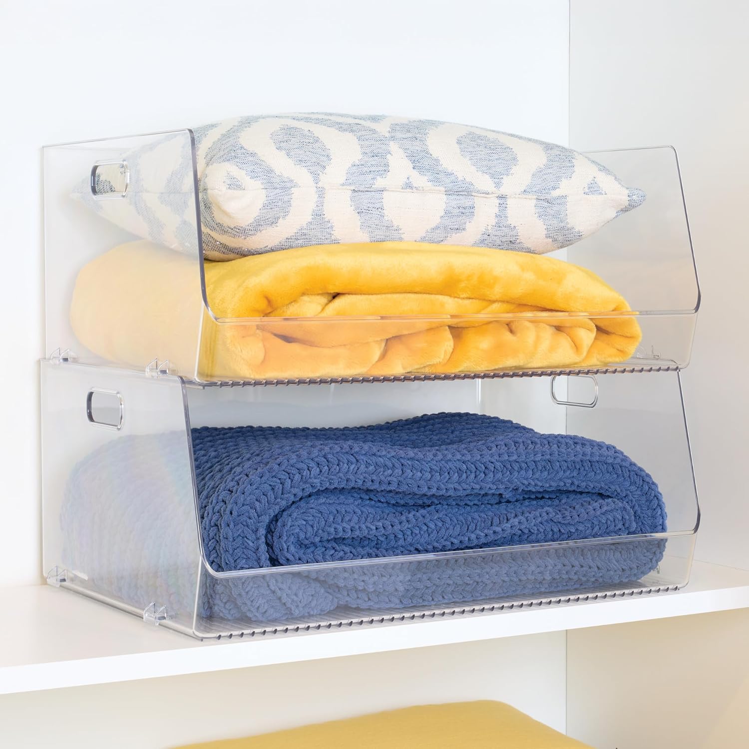 iDesign Stackable Open-Front Storage Bin, Extra Long Organizer for Kitchen or Pantry, Clear - Image 6