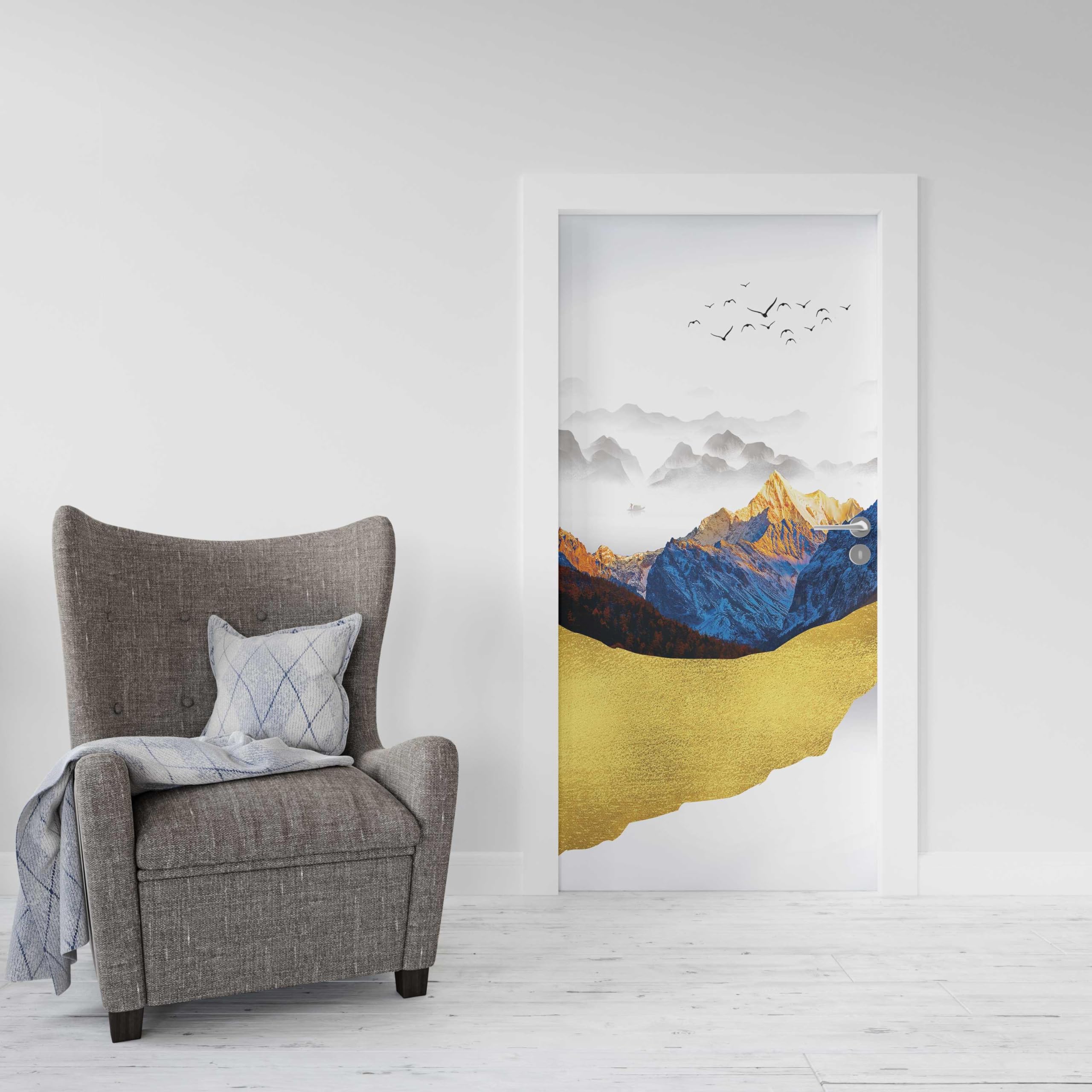 Kapı Giydirme Kapı Sticker Folyosu 3D Altındağ Kuşlar