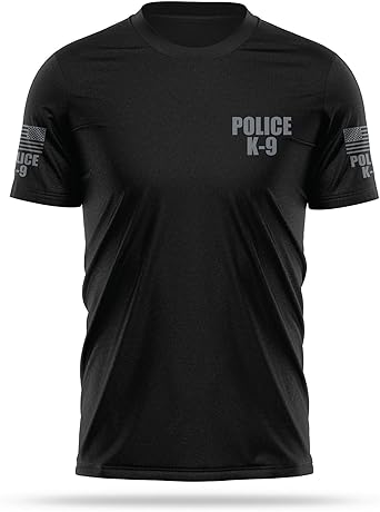 13FA Police K9 Utility Shirts for Men - USA Patriotic Lightweight Tee - Micro Polyester, Moisture-Wicking Quick-Dry.