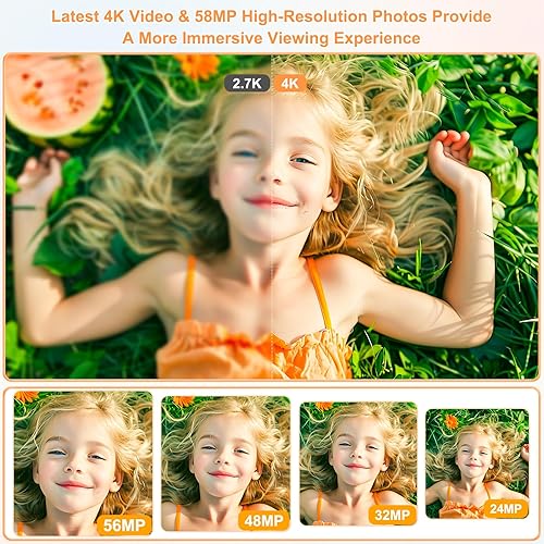 Miniatura 3 de Cámara digital FHD de 1080p, cámara de vlogging 4K para enfoque automático de YouTube, cámaras 16X para fotografía con tarjeta de 32 GB, cámara