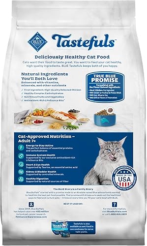 Miniatura 2 de Blue Buffalo Tastefuls - Alimento seco natural para gatos adultos de 7 años, bolsa de 3 libras