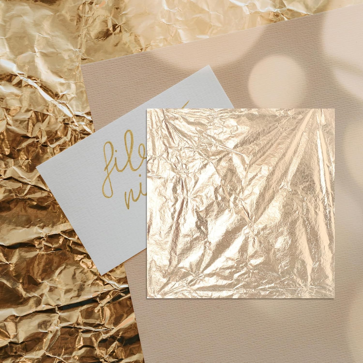 100 Sheets Gold Foil Decorative Panel 16x16 CM Square