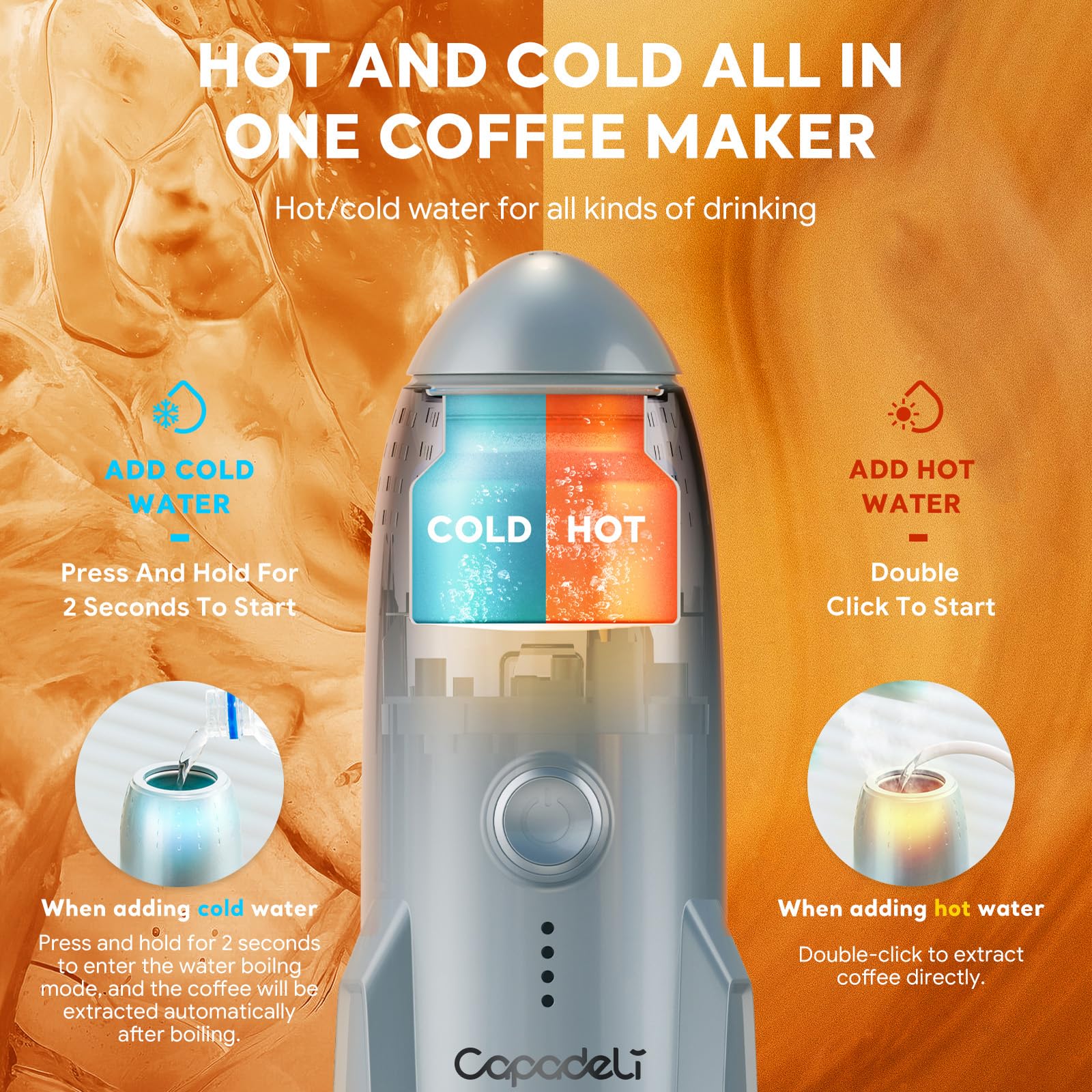 3 en 1 cafetera portátil eléctrica de viaje para cápsulas NS y café molido y Pod DG, cargador USB tipo C y coche, cafetera de 19 bares con calefacción automática (blanco