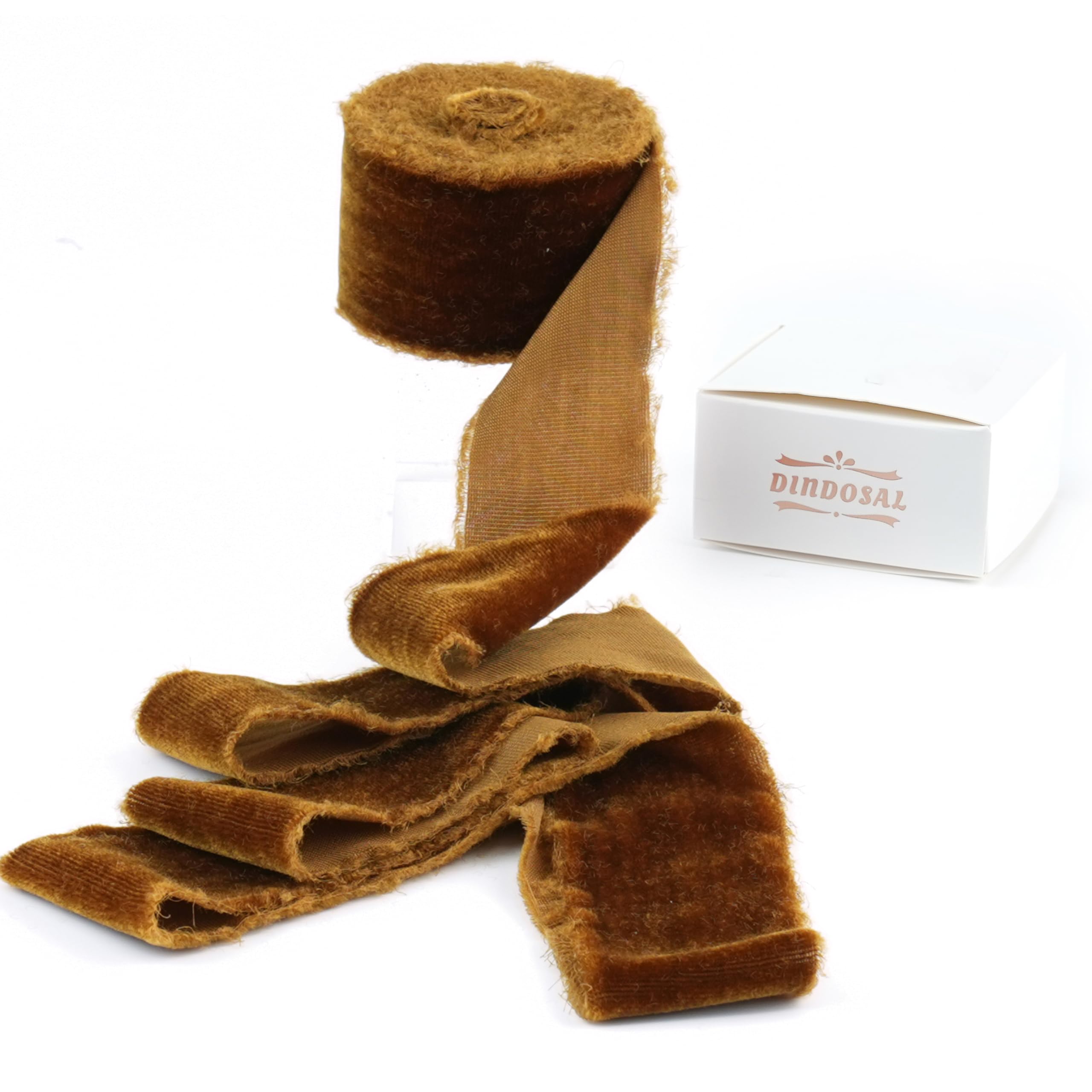 Amazon.com: DINDOSAL Brown Velvet Ribbon 1.5 inch Dark Brown