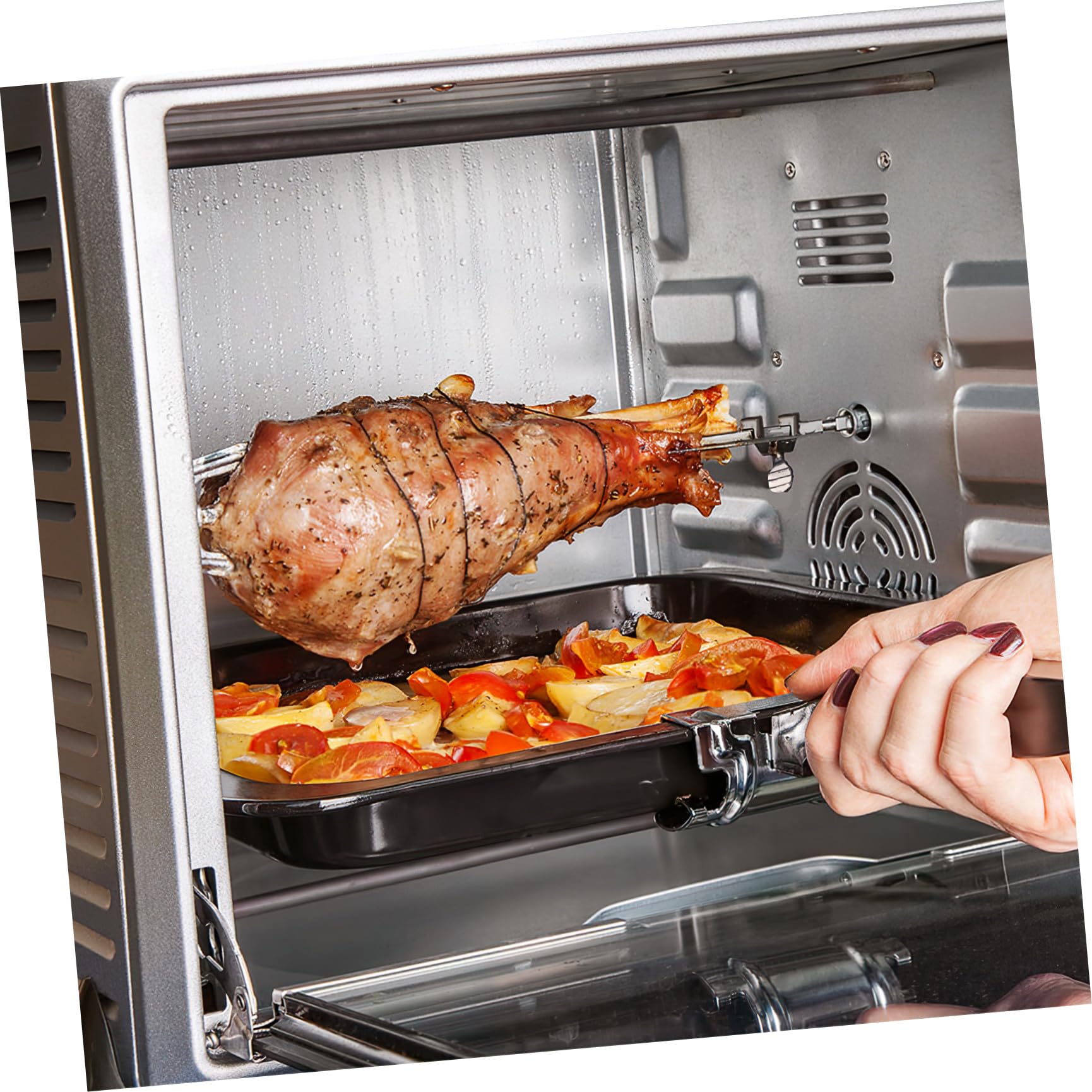 Cabilock Girarrosto Pollo Allo Spiedo Forchetta Griglia Forchetta Griglia Girarrosti Forno Griglia Cremagliera Spiedo Griglia Per Carichi Pesanti Girarrosto Grill Kit Barbecue Grill