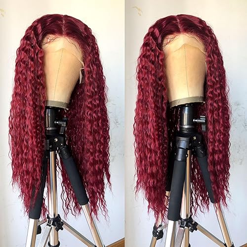 Miniatura 4 de RunM - Pelucas rizadas de encaje frontal para mujeres negras, HD sin pegamento de 13 x 4 x 1 pulgadas, peluca larga rizada de encaje frontal con