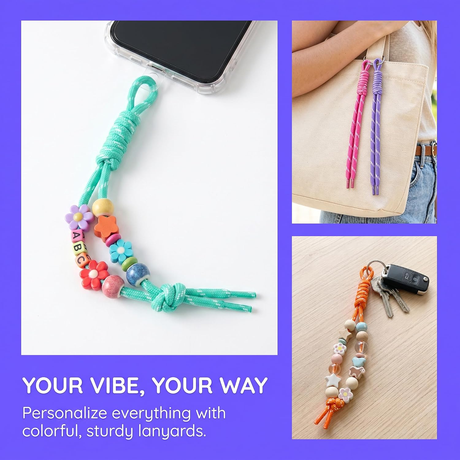Paracord Rope Keychain, Paracord Bag Charms image 5