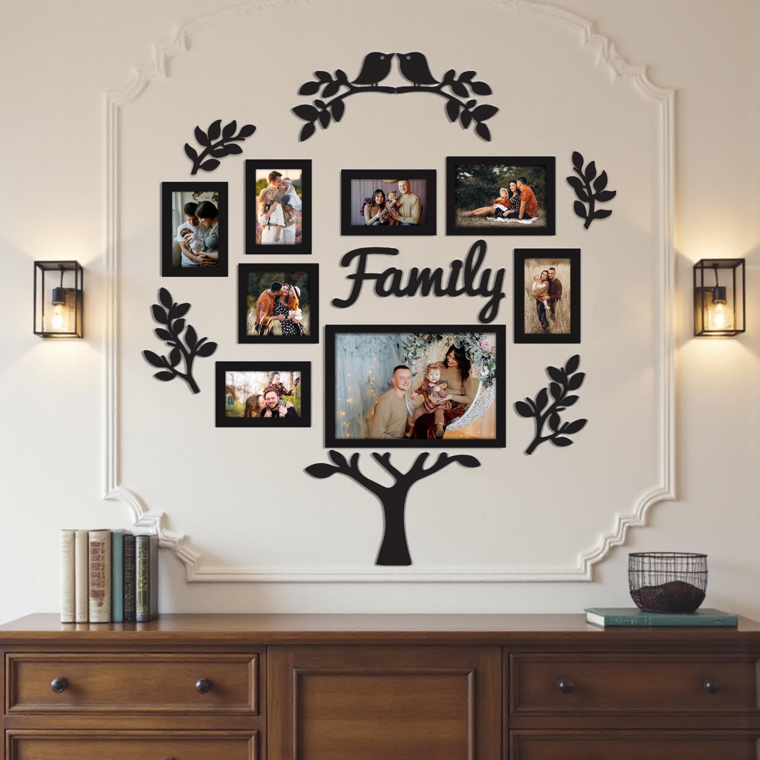 Family Tree Photo Frame Set - 8 Frames & Cutouts -2