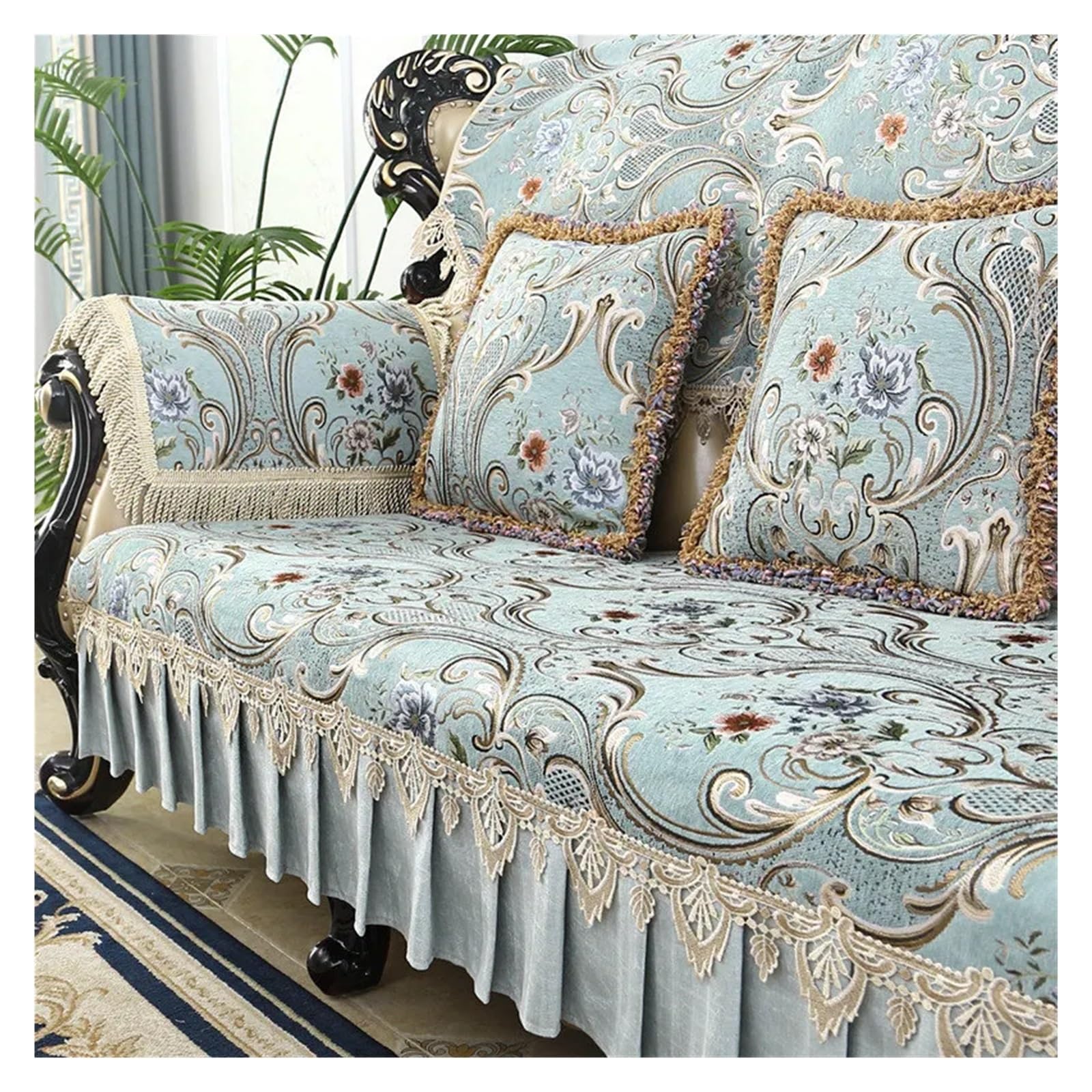 GCYEIDMA Vintage Sofa Cover Vintage Sofa Cover, 1 2 3 Seater, Couch Slipcovers, Leather Armchair, Furniture Protector, 4 Seat(Blue,Backrest-80x180cm)