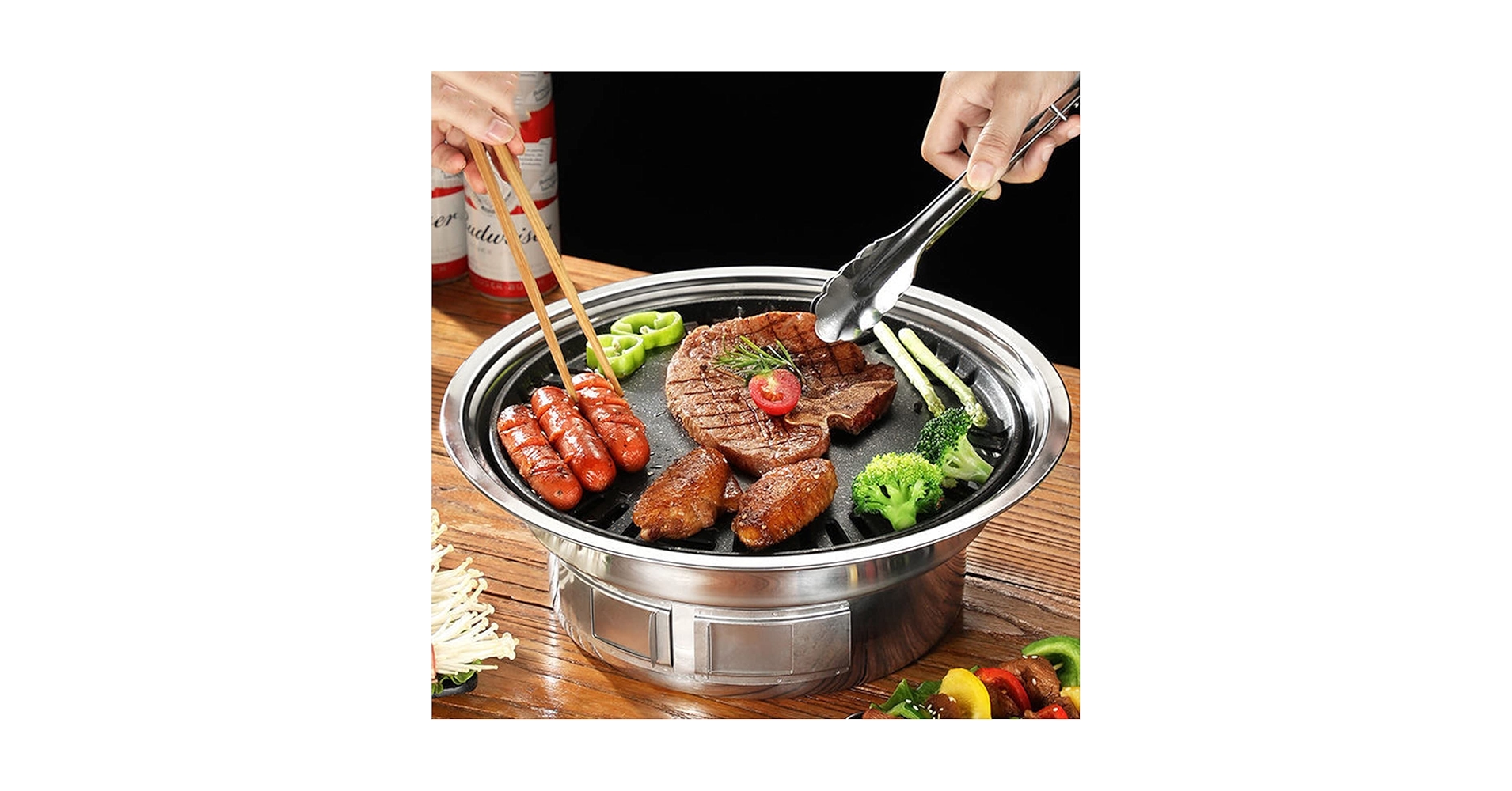 Amazon | 【7点セット】 焼き肉グリル 多機能 バーベキュー BBQ