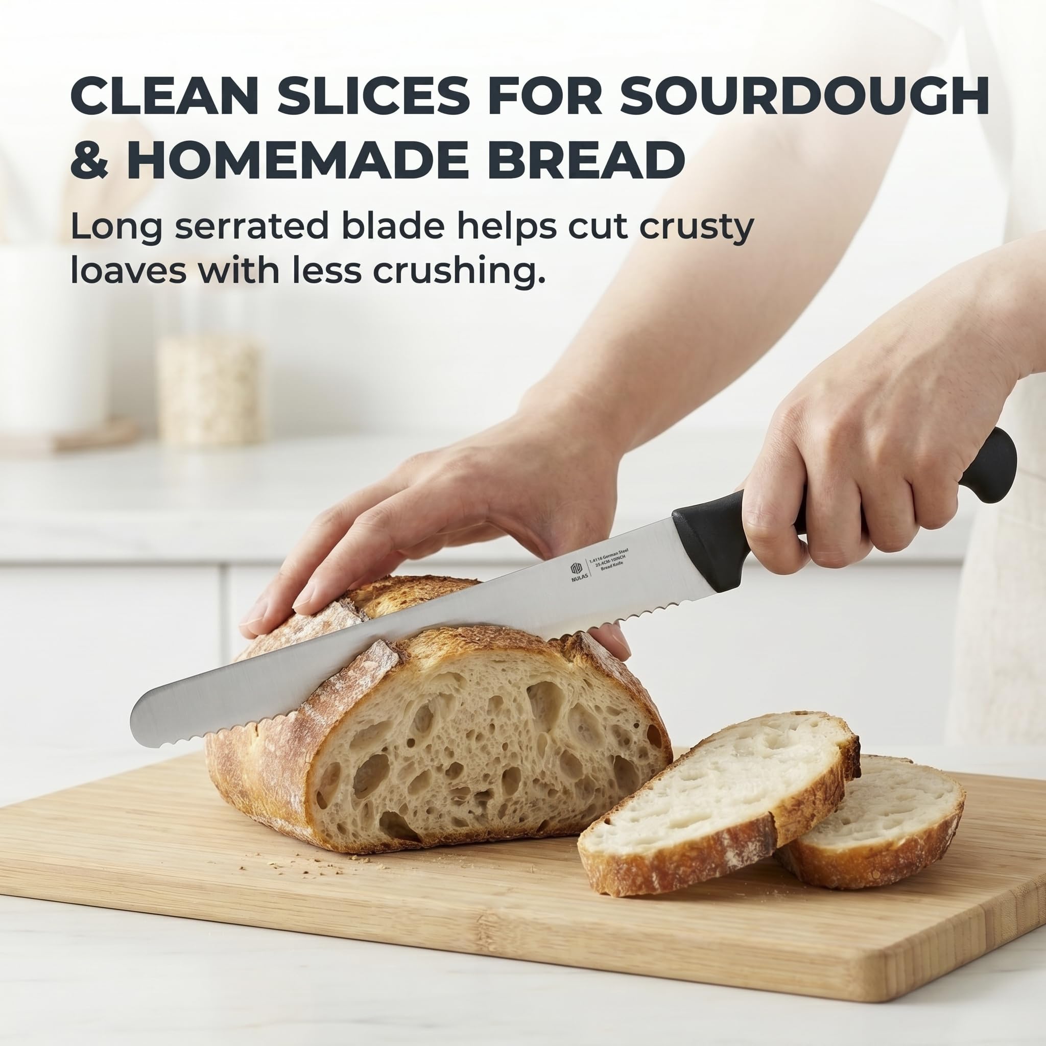Serrated Bread Knife - Slice Sourdough Easily -2
