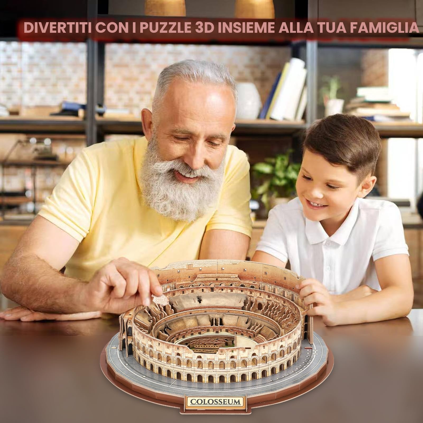 CubicFun Puzzle 3D Colosseo - Nuova Versione, Modellismo Architettonico Italia Puzzle, Kit Modello di Costruzione, Regalo per 10+, 163 pezzi
