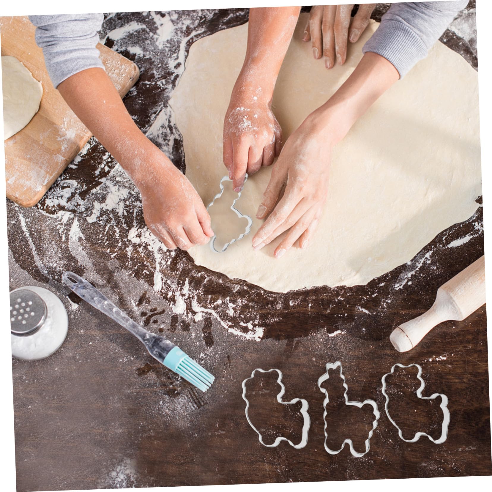 TOYANDONA 4pièces Alpaga Acier Inoxydable Moules à Biscuits DIY pour Pâte à Sucre Fruits et Légumes