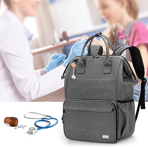 Miniatura 7 de LoDrid Bolsa de enfermera, mochila de trabajo de enfermería resistente para hombres y mujeres, mochila de almacenamiento para enfermeras para