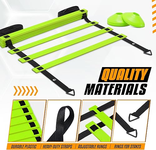Miniatura 10 de Yes4All Ultimate Combo Agility Ladder Training Set with Agility Ladder 12 Rungs  12 Agility Cones Agility Combo Speed Ladder and Balance Training