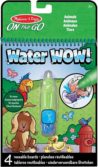 Melissa & Doug Water WOW! Animals Magic Painting Books with Water Pens | Water Colouring Books for Children Age 3 4 5 6 7 | Travel Toys for Toddlers on Plane Activities for Kids Travel Activity Packs