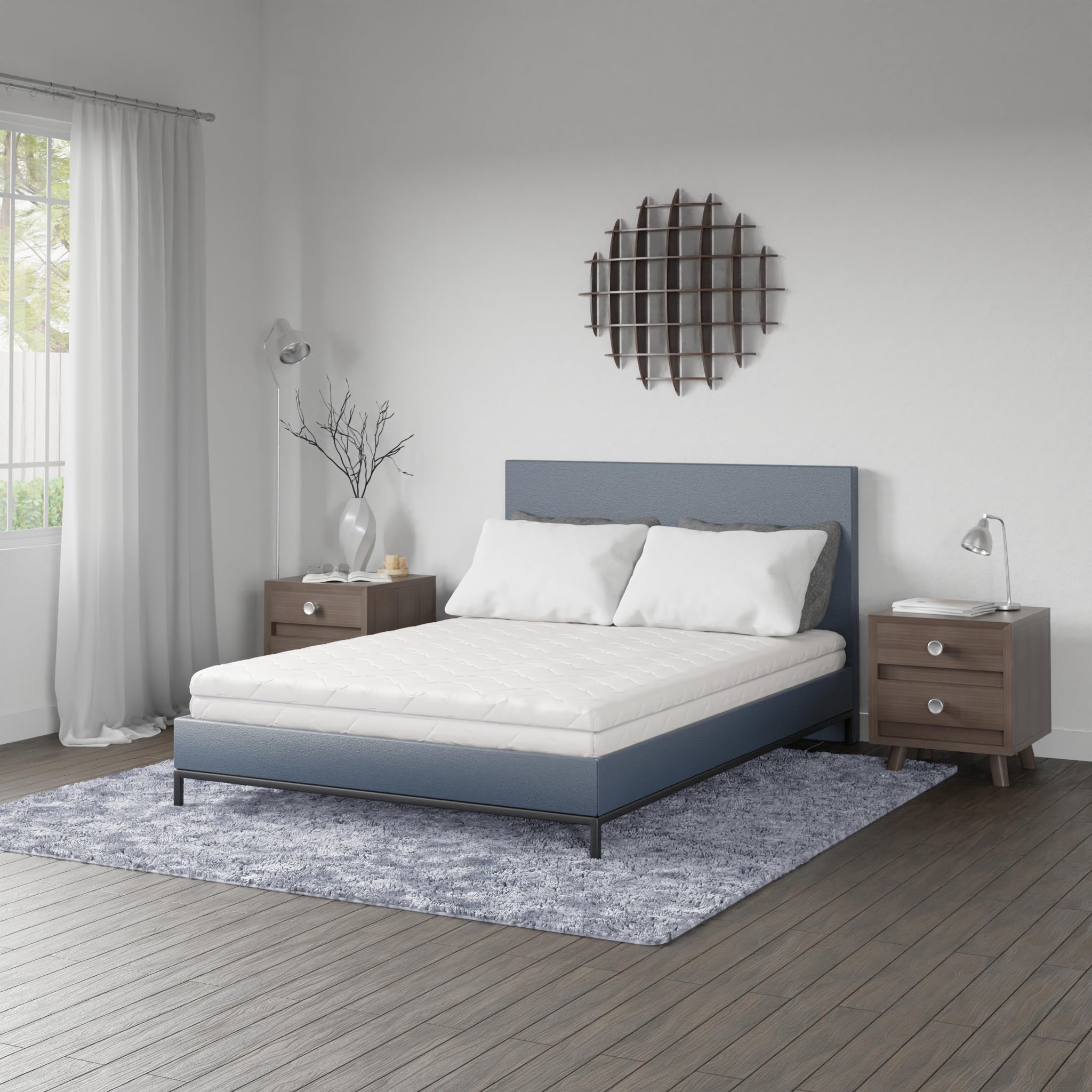 Amazon Basics Komfortschaummatratze mit 7 Zonen, Mittel Fest (H3), 90 x 200 x 15 cm, Weiß
