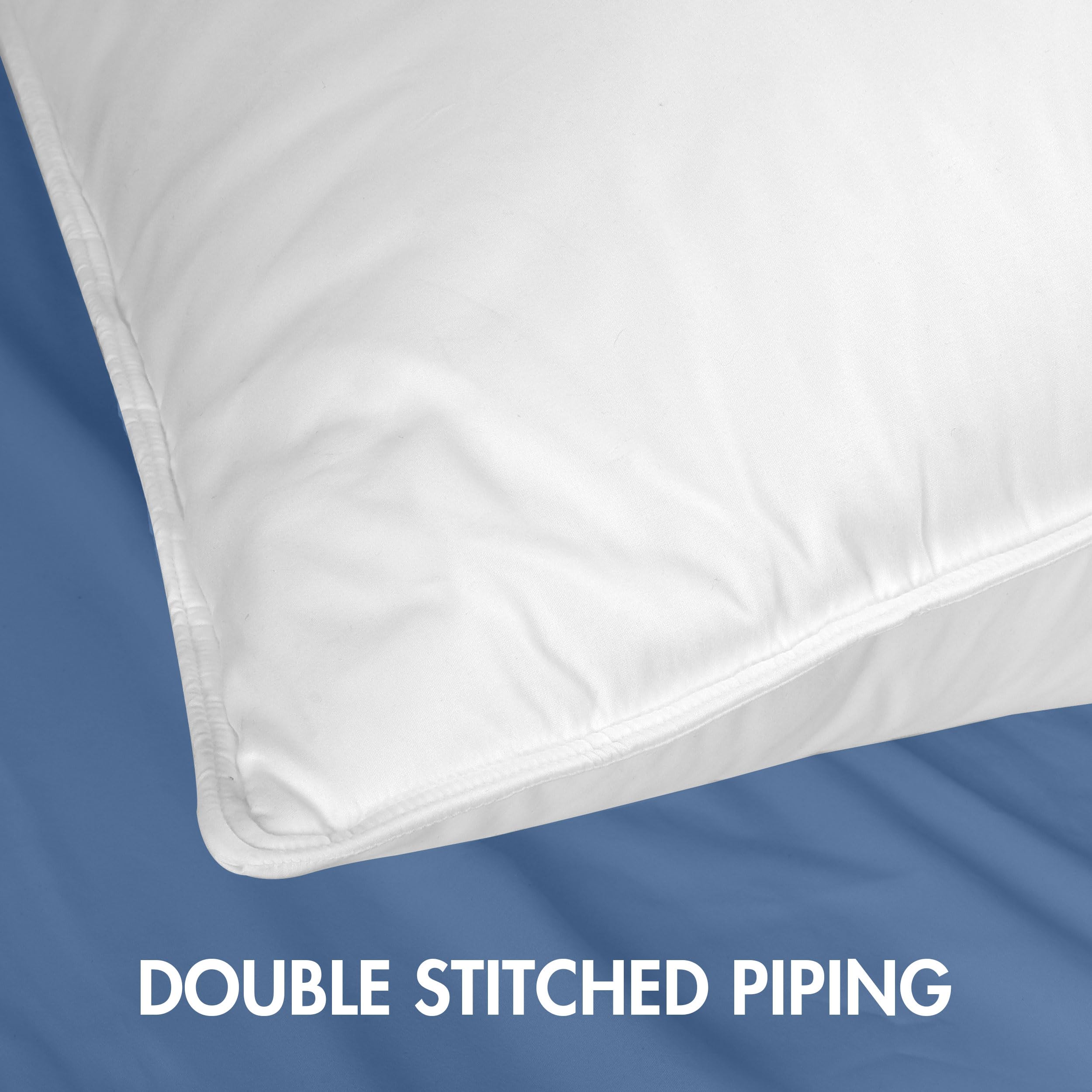 Utopia Bedding Cuscini Letto (Set di 2), 80 x 80 cm Guanciali Letto Coppia, 3D Fibra di Poliestere (Bianco)