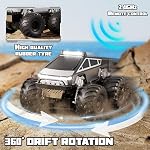 RC Voiture,Amphibious Remote Control Voiture Imperméable Monster Truck,4WD Tous les véhicules hors-route 2.4GHZ,1:18Hobby à échelle Monster Truck Toys,RC Rock Crawler pour les garçons filles Enfants Âge 6 7 8 9 10+(Bleu)