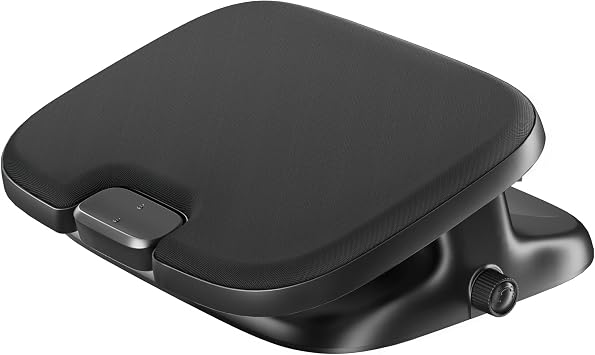 Footrest Under Desk with Memory Foam, Ergonomic Stepless Adjustable | 5 to 7 in Height, +5 to -15 Tilt with Lock , Anti-slip Pads Heel Chair, Pre-assembled for Home Office, Study, or Gaming