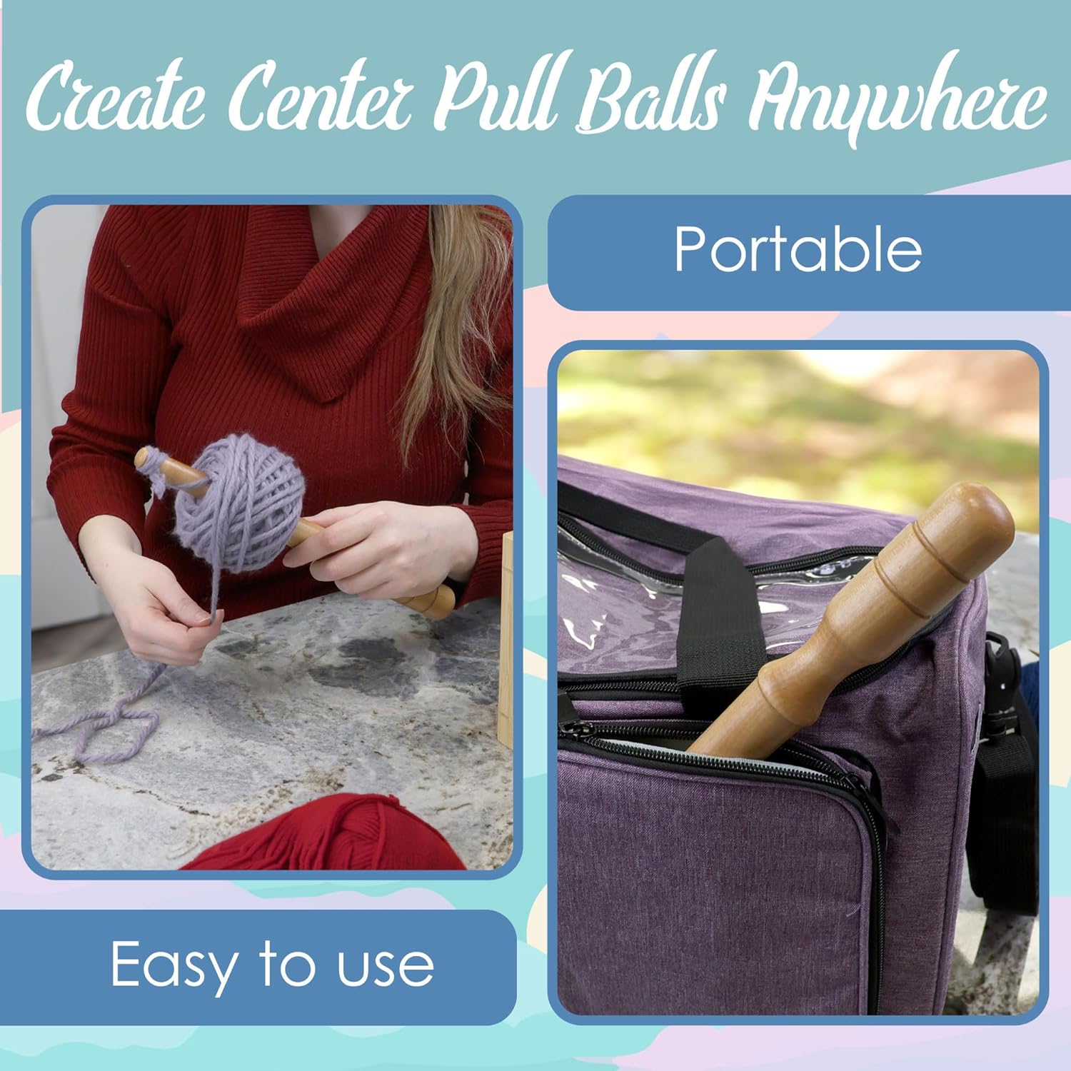 JubileeYarn Nostepinne Wooden Yarn Ball Winder - 8.5cm - 2 Winders