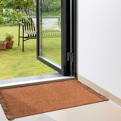 Miniatura 86 de Collive - Tapete de 27 x 43 pulgadas, lavable a máquina, para interiores y exteriores, de bajo perfil, suave algodón tejido a mano, para baño