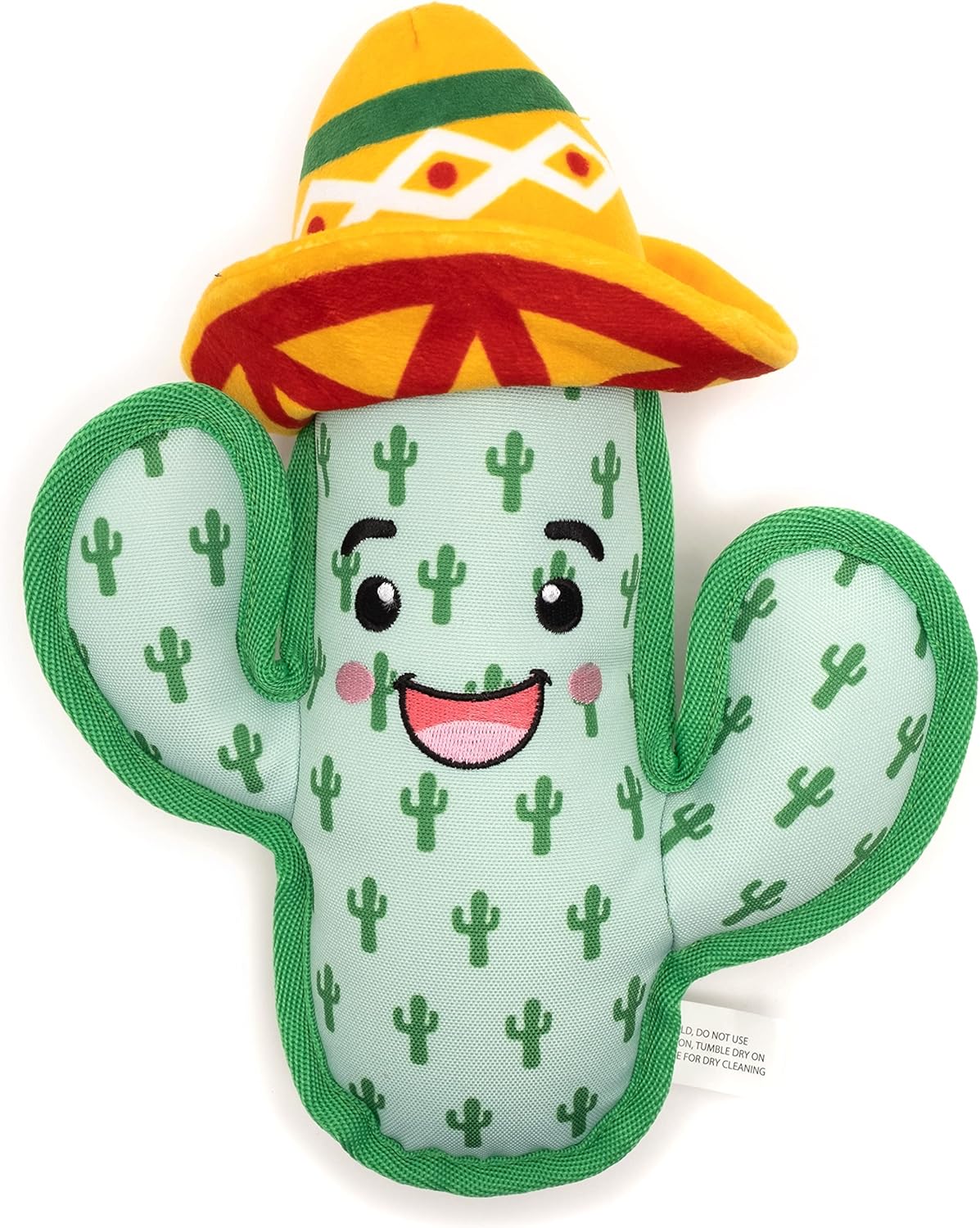 The Worthy Dog CactusTough Plush Dog Toy – Chomp-Resistant Durable Dog Toy with Multiple Squeakers, Reinforced Mesh Lining & Strong Stitching - Green, Large
