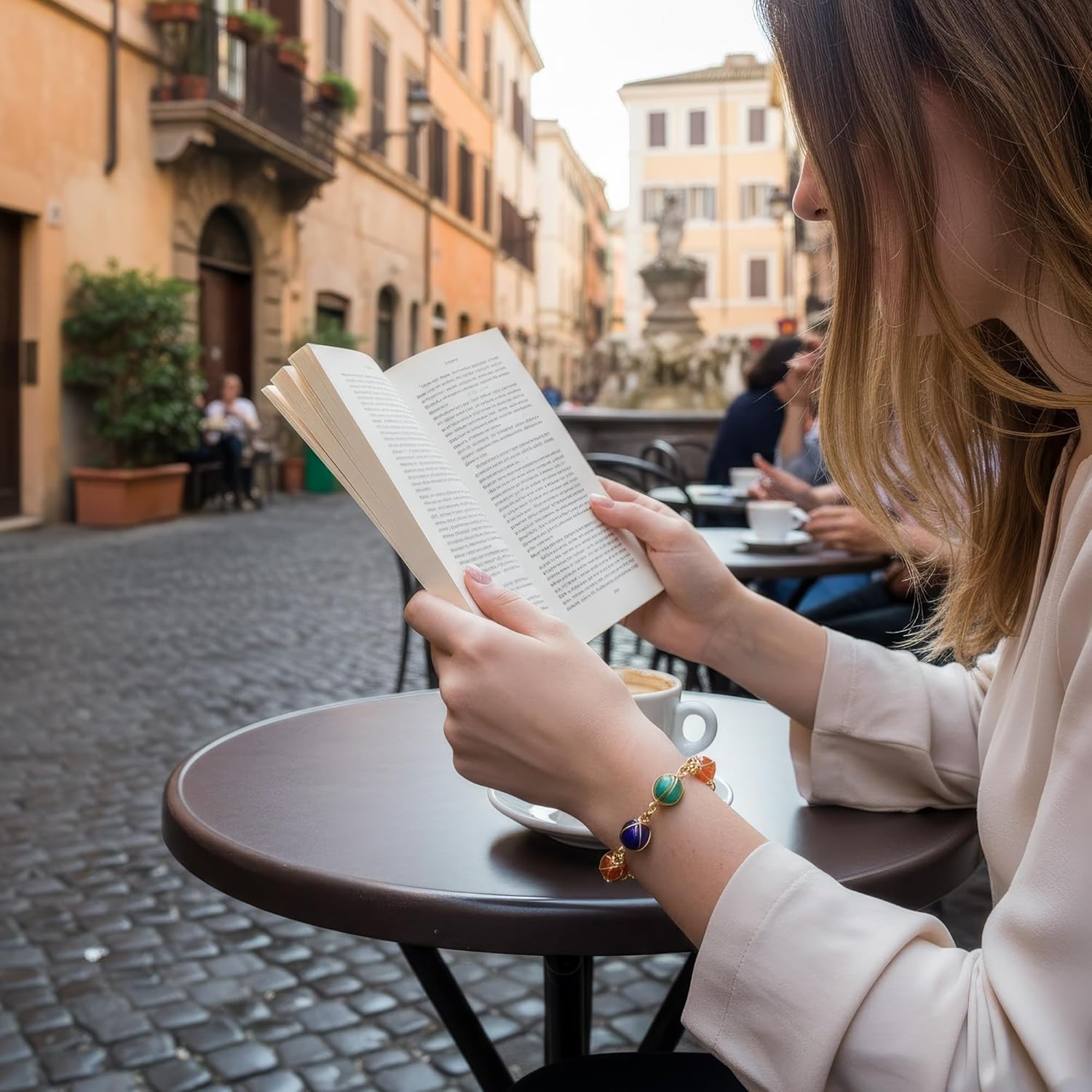 7 Chakra Feng Shui Spiritual Crystal Bracelet for Women - Adjustable Gold Tone Healing Yoga Meditation Energy Jewelry - Image 6