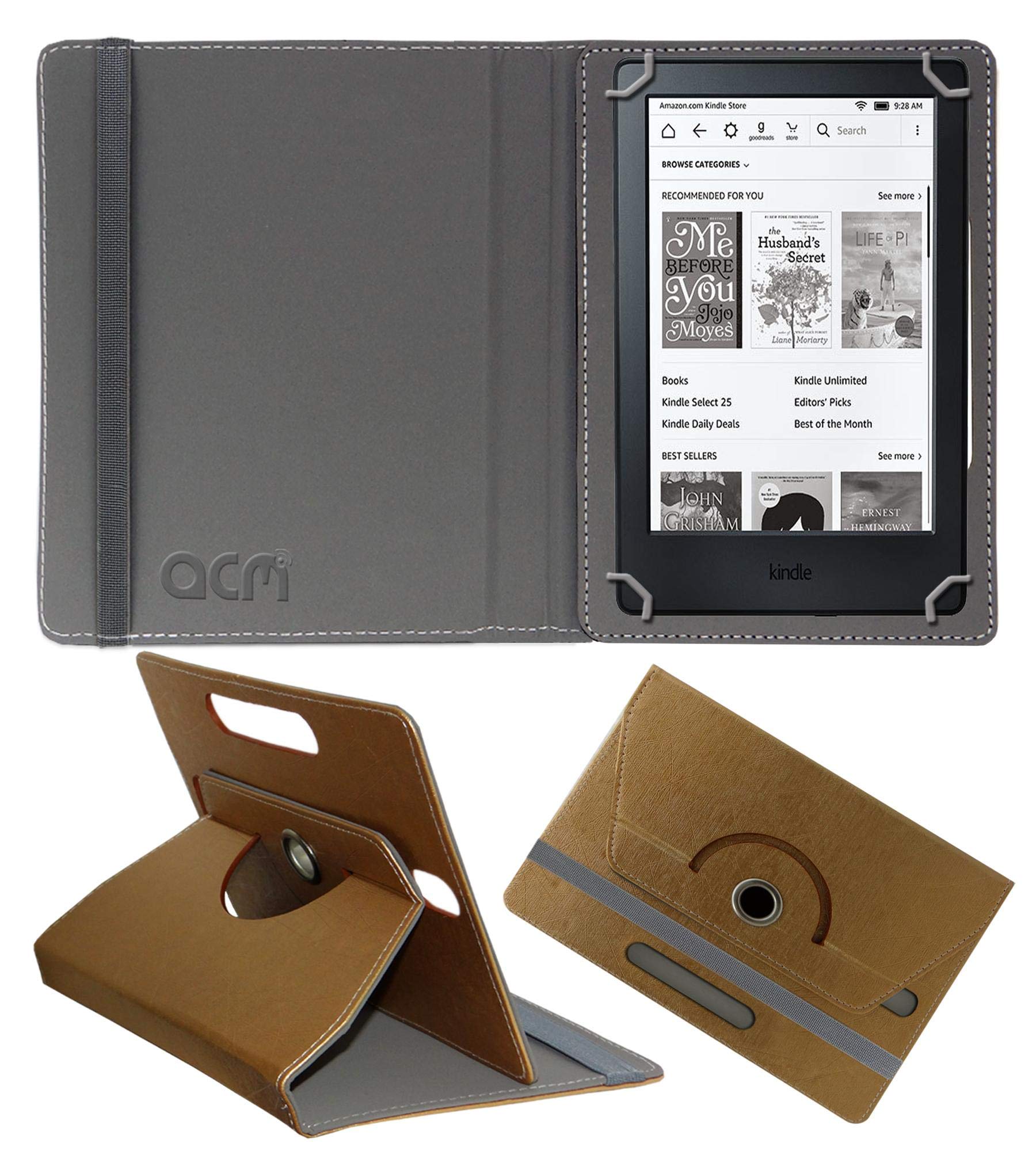 Acm Designer Rotating Leather Flip Case Compatible with Kindle 8th Gen 6" Cover Stand Golden (B07TZHLQCP) Amazon Price History, Amazon Price Tracker