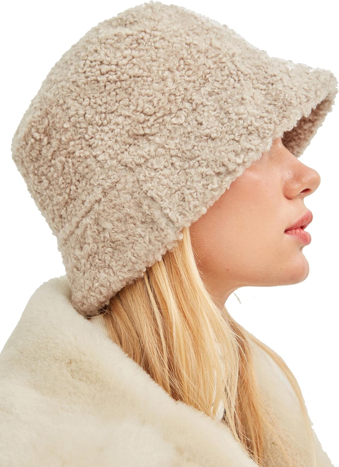 Women's Genuine Shearling Bucket Hat – Ultra Soft & Cozy Winter Essential