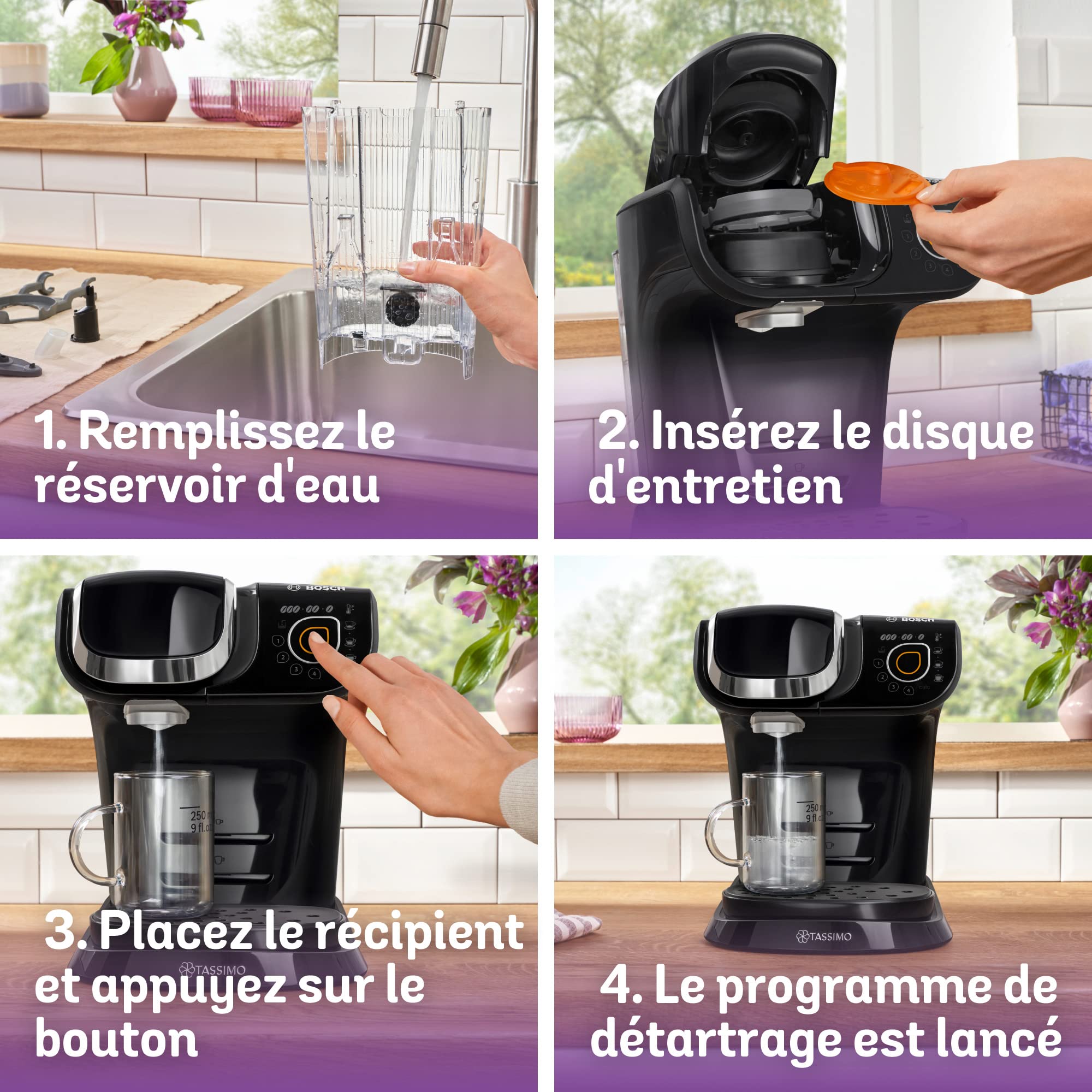 Bosch Tassimo My Way Machine à Café, tas 6502, plus de 40 boissons chaudes, OneTouch, cafetière à dosette, des boissons personnalisées, filtration d'eau Brita Maxtra+, Intellibrew, noir intense