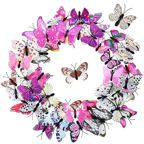 Miniatura 1 de 36 pinzas de mariposas para el cabello para mujeres, coloridos clips de mariposas 3D Día de San Valentín recuerdos de fiesta