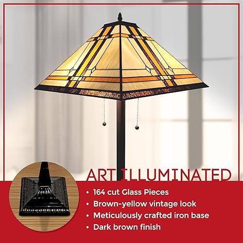 Miniatura 4 de Amora Tiffany Lámpara de pie Torchiere - Lámpara de pie vintage - Lámpara de pie de 61 pulgadas de alto - Lámparas de pie Tiffany para sala de estar