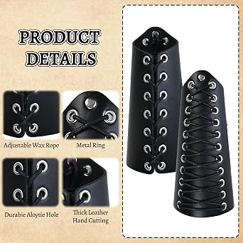 1 Pair Leather Arm Guards Medieval Accessories for Theme Activity