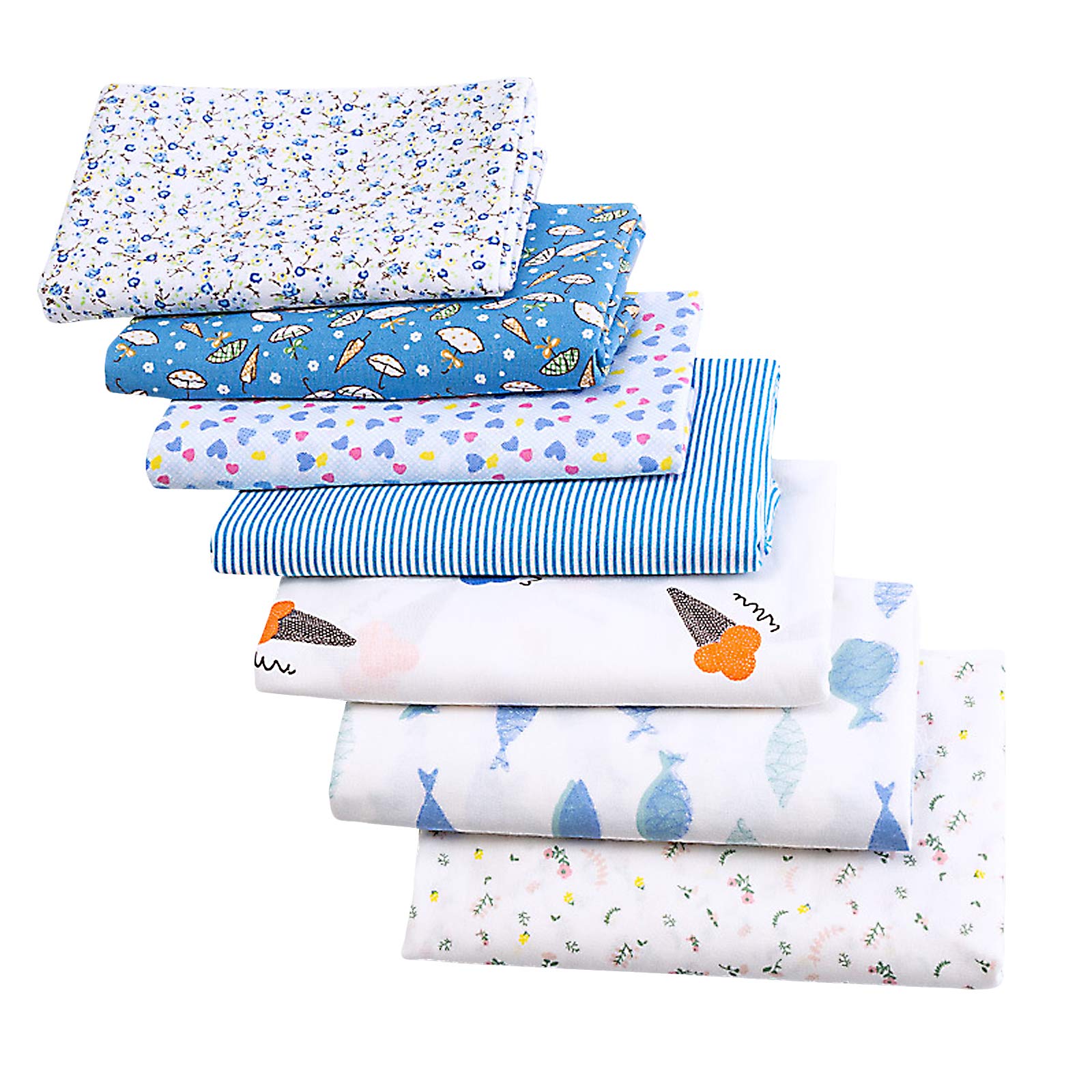Tissu coton pour masque couture patchwork Elinala bricolage 7 pcs