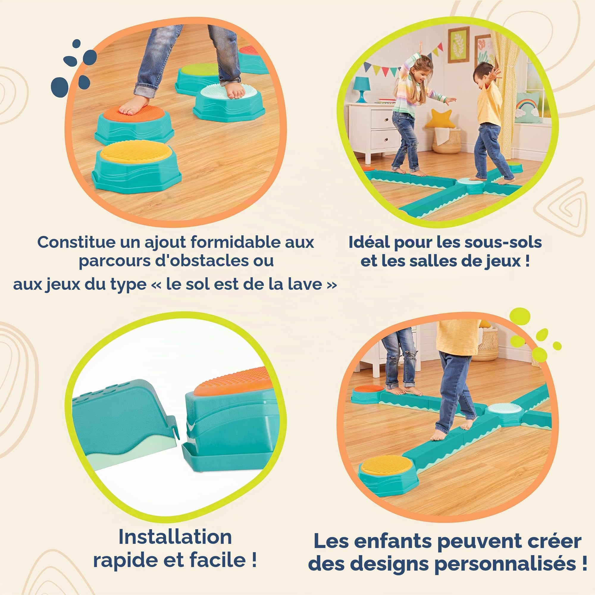 B. toys – Balance & Build, Jeu d’équilibre à emboîter, Classique