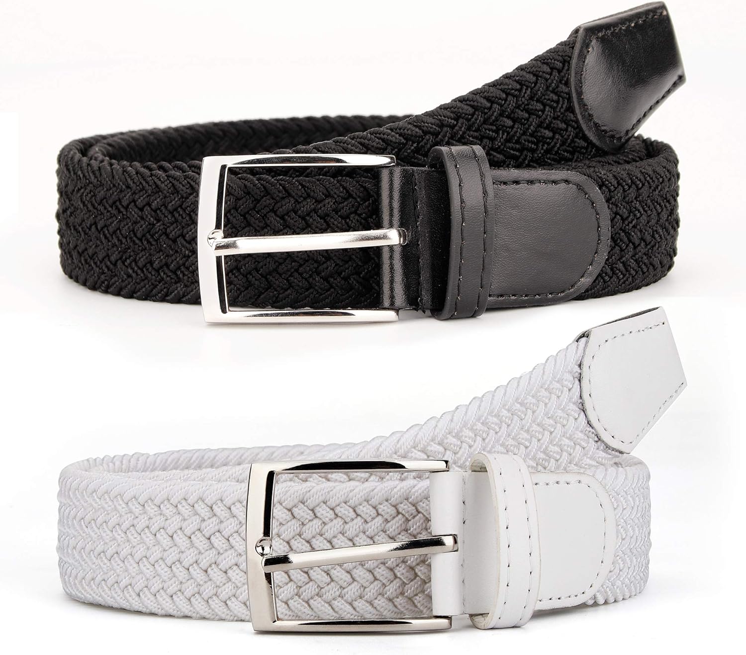 Radmire 2 Pack Elastic Braided Woven Canvas Belts for Men and Women - Image 2