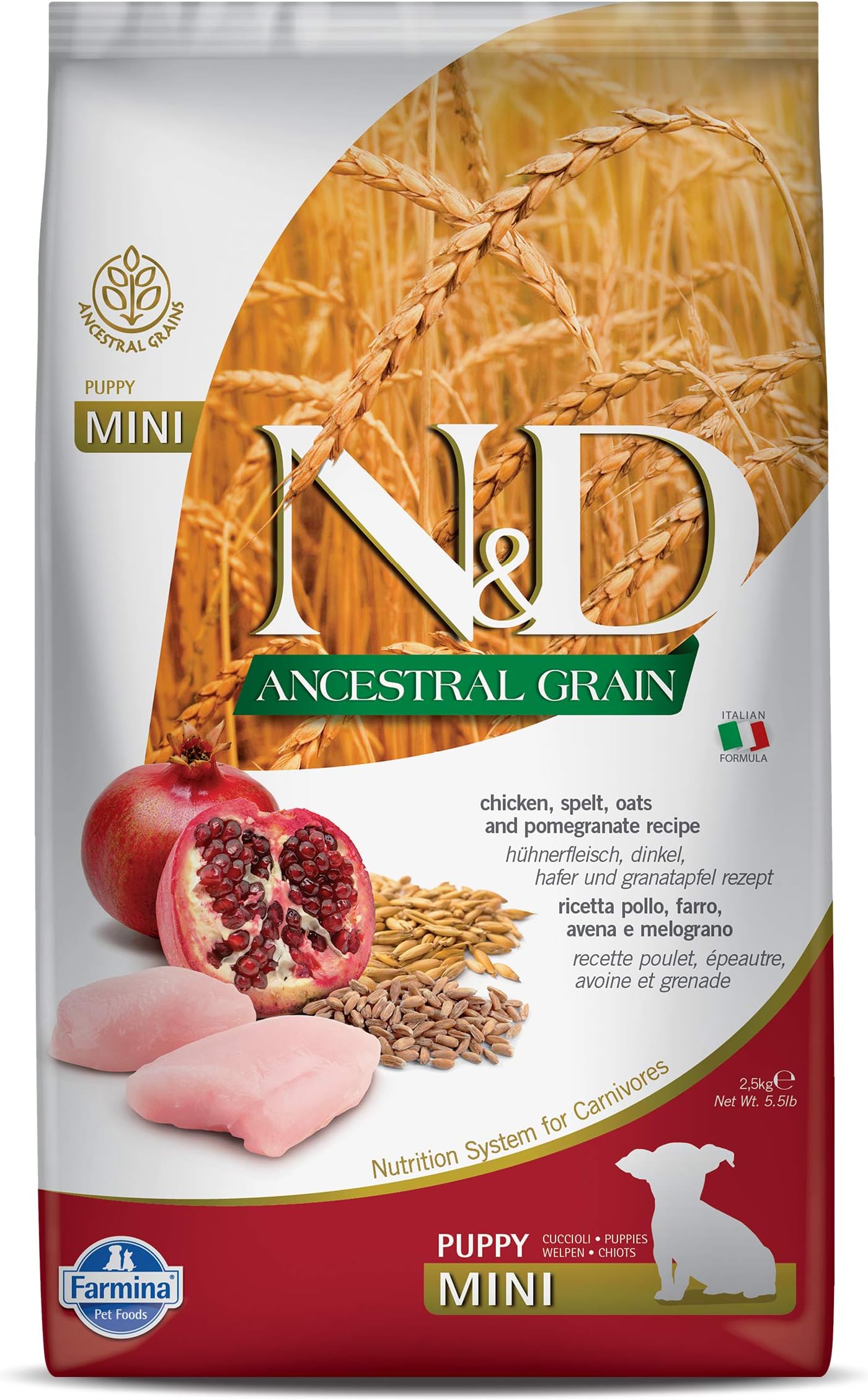 N&D Pumpkin Adult Mini Dog Food | Chicken, Pomegranate & Pumpkin | Rich in Anti-oxidants | Complete Food for Adult Dogs | 2.5kg | No Artificial Preservatives