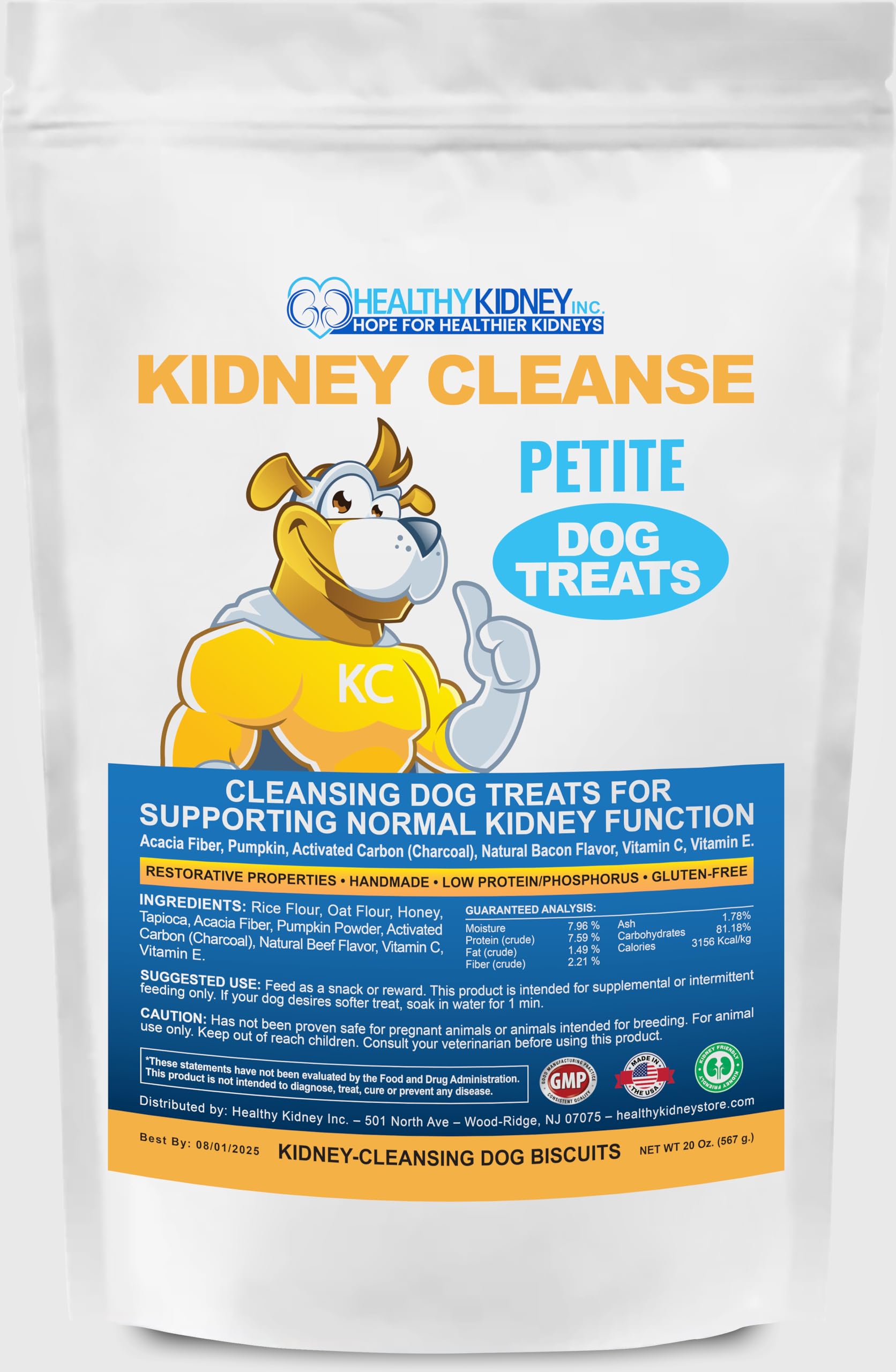 Petite Kidney Cleanse Dog Treats 20 Oz - Low Protein, Bacon Flavor, Kidney Support Formula for Normal Toxin Elimination - Kidney-Friendly Dog Diet
