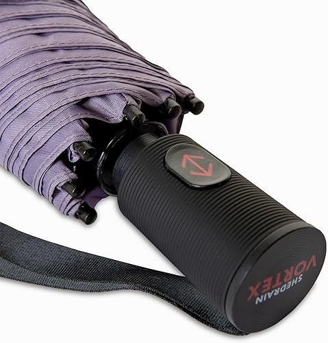 Miniatura 5 de ShedRain Vortex - Paraguas de viaje plegable y compacto automático, resistente al viento, botón para abrir y cerrar, toldo doble ventilado para