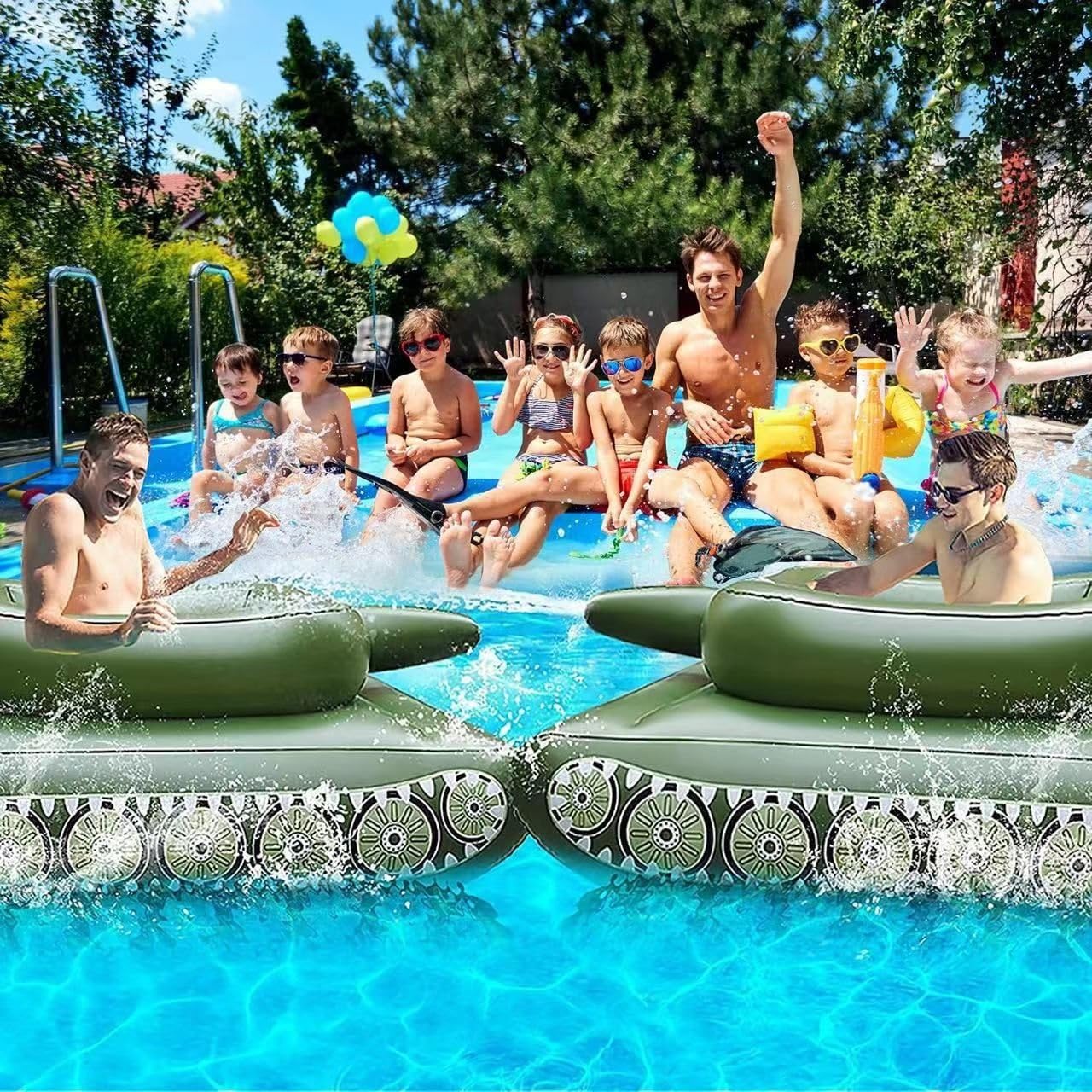 Aufblasbarer Pool Schwimmboote zum Aufsitzen | Pool Schwimmsitz Schwimmflöße für Sommer garten Wasserspiele