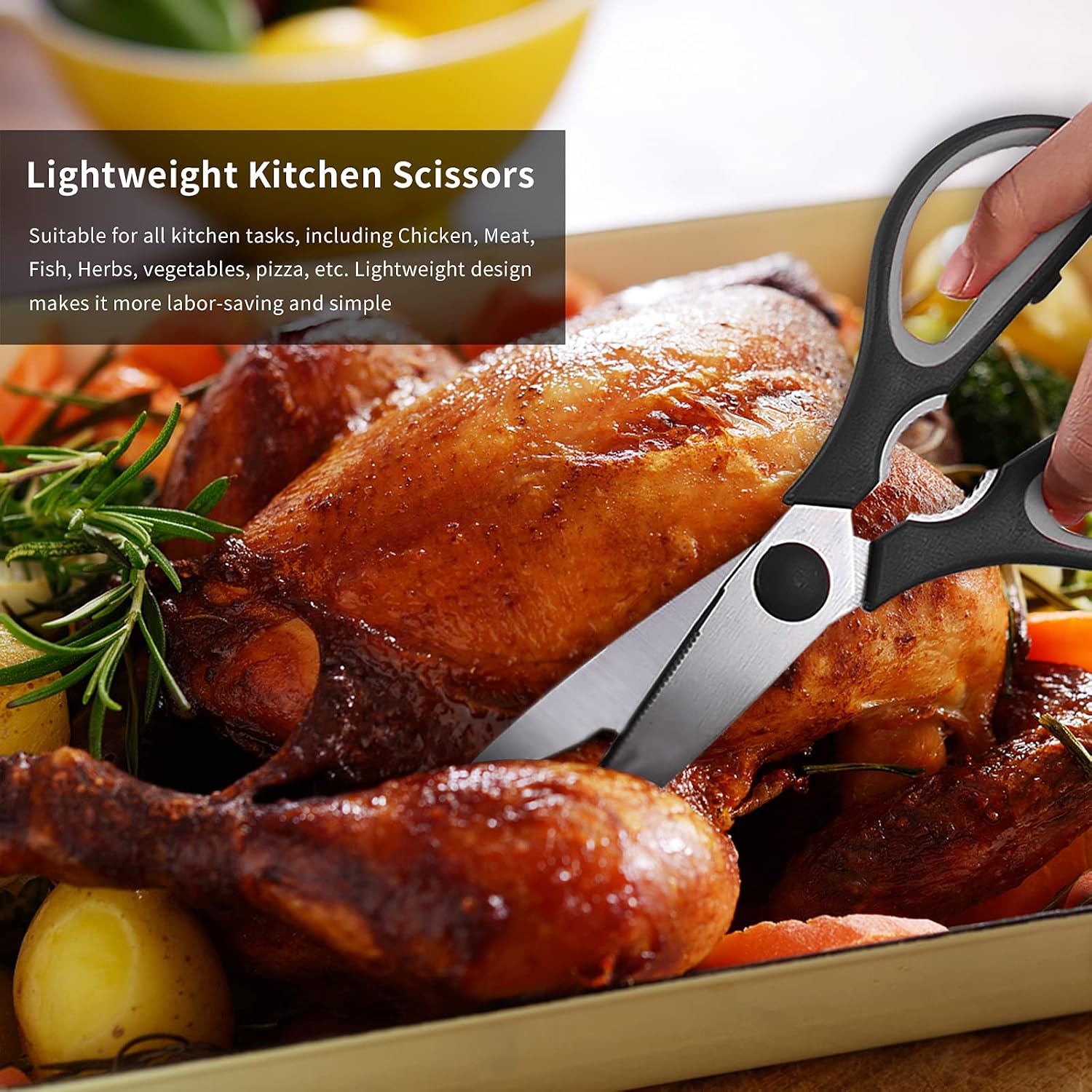 Keurbl Kitchen Shears, Scissors Heavy Duty Meat Scissors, Dishwasher Safe Cooking Multipurpose Stainless Steel Sharp Utility Food for Chicken, Poultry, Fish, Herbs
