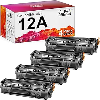 ejet 12A Q2612A Compatible Toner Cartridge Replacement for HP 12A Black Toner Cartridge for HP 1010 1015 1012 1018 1020 1022 1022n 1022NW 3015 3030 3020 3050 3052 M1319 Printer hp 1022 Toner(4 Pack)