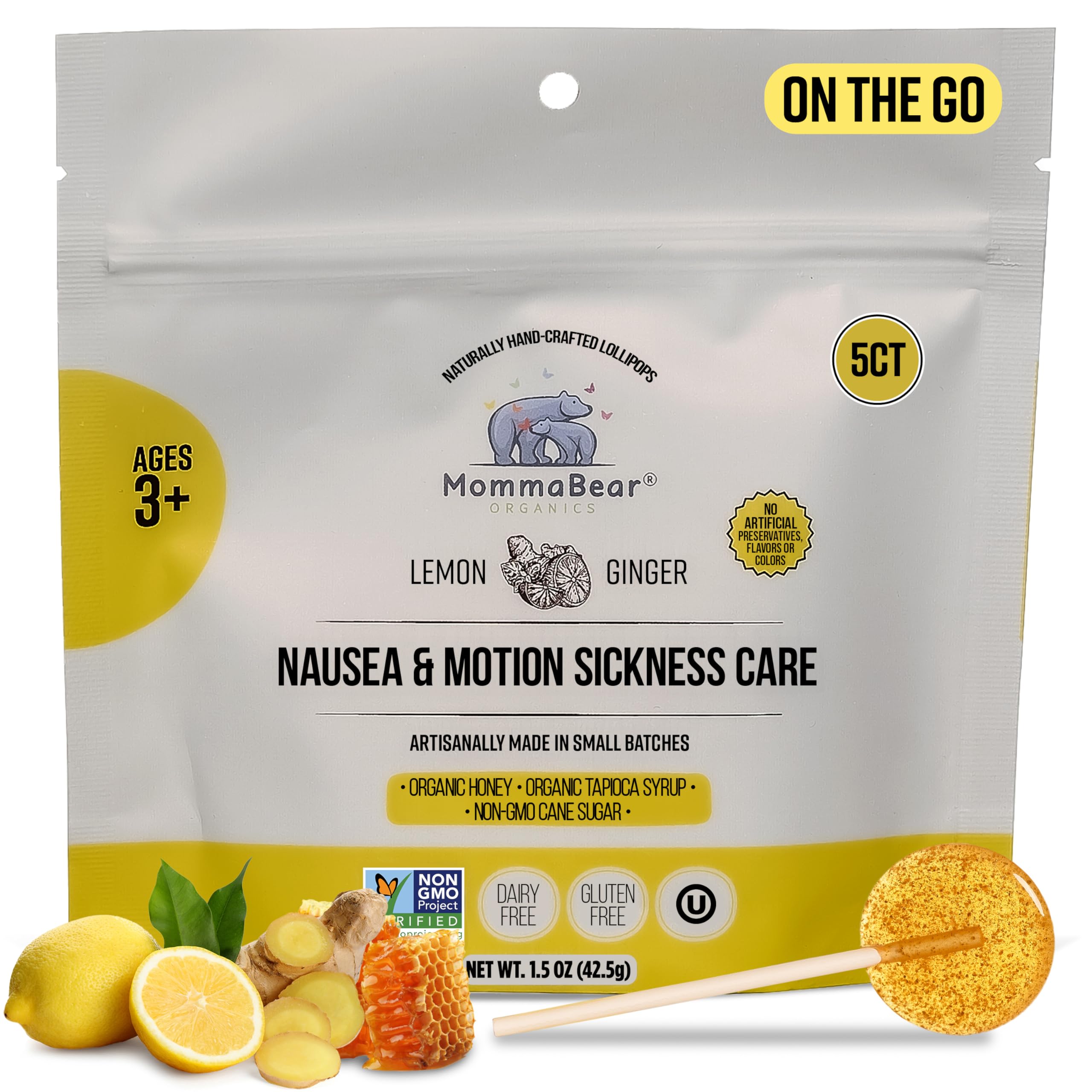 MommaBear Nausea & Motion Sickness with Real Honey & Ginger – (10 Pack) — Amazon image 10