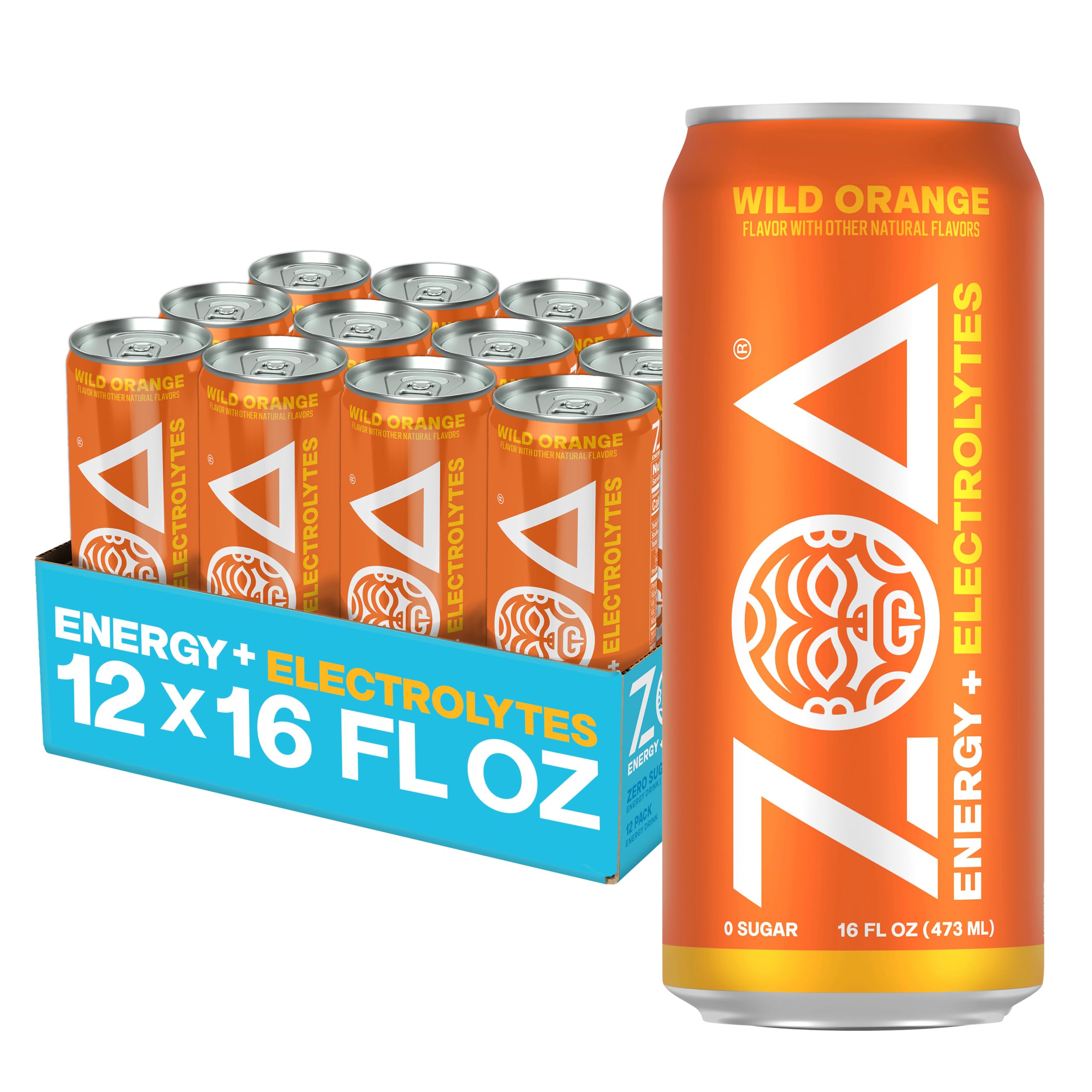 Amazon.com : ZOA Zero Sugar Energy Drink, Wild Orange, 12 Pack, 16