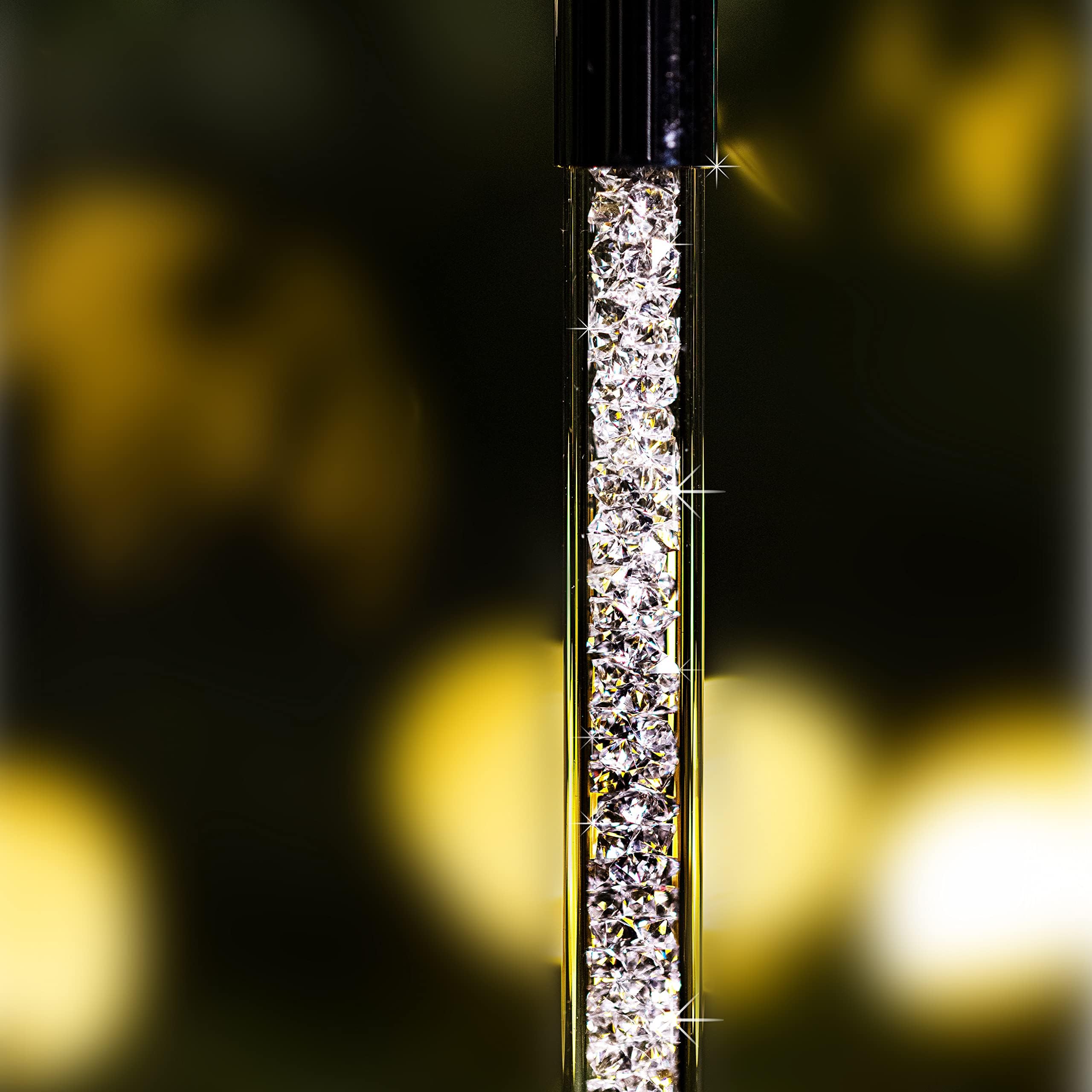 3 Christl Glas-Wunderkerzen veredelt mit Swarovski Kristallen, edler Christbaumschmuck, funkelnder Weihnachtsbaumschmuck als Dekoration (3 Stück)