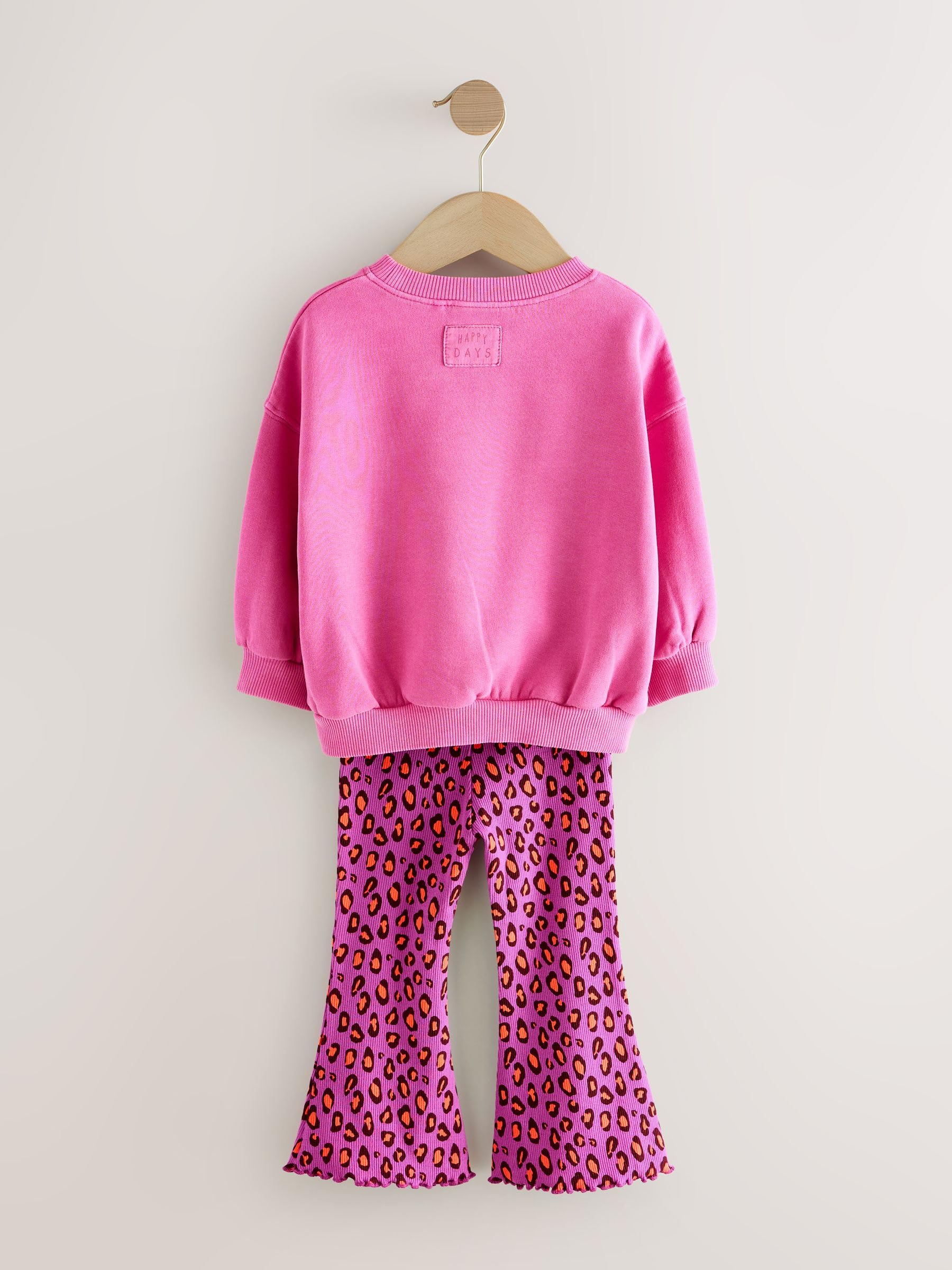 NEXT Mädchen Sweatshirt und Leggings mit Schlag im Set