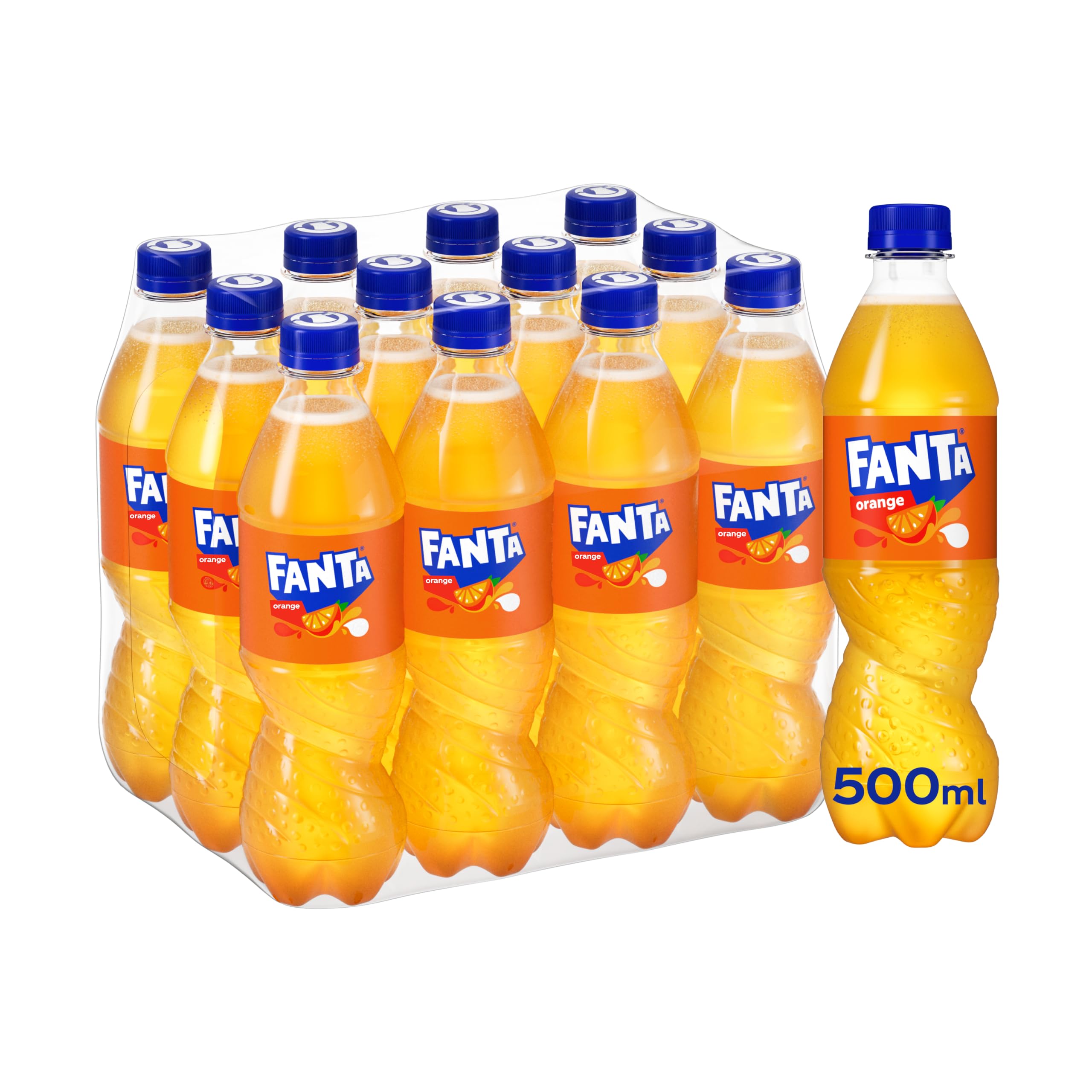 Fanta Orange Soft Drink Bottles, 12 x 500 mL